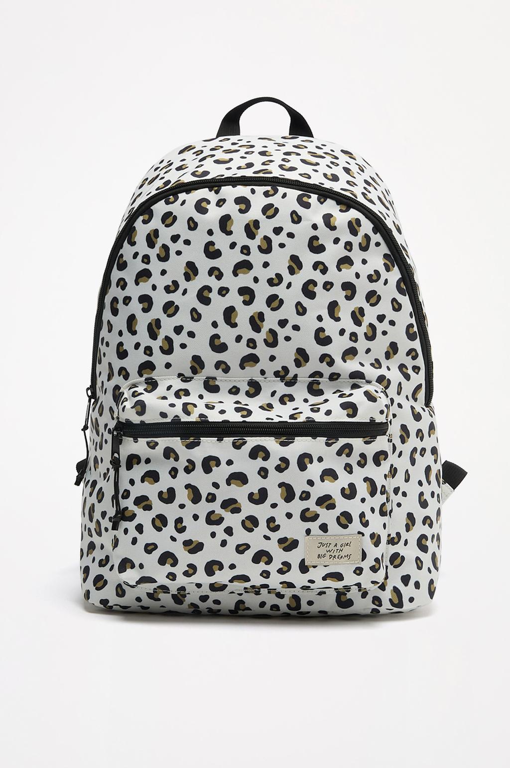 Animal print backpack