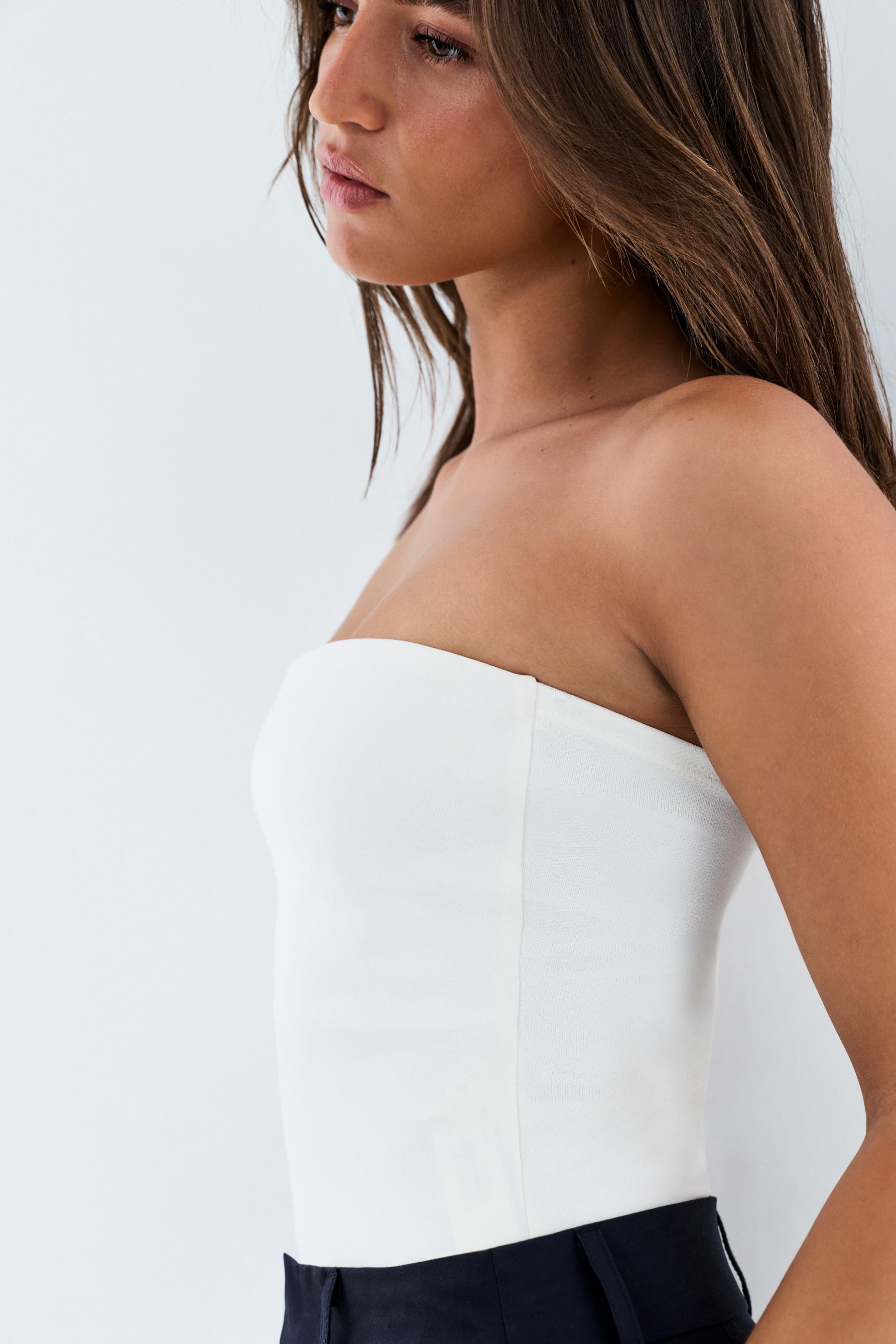 Bandeau bodysuit — OFF WHITE