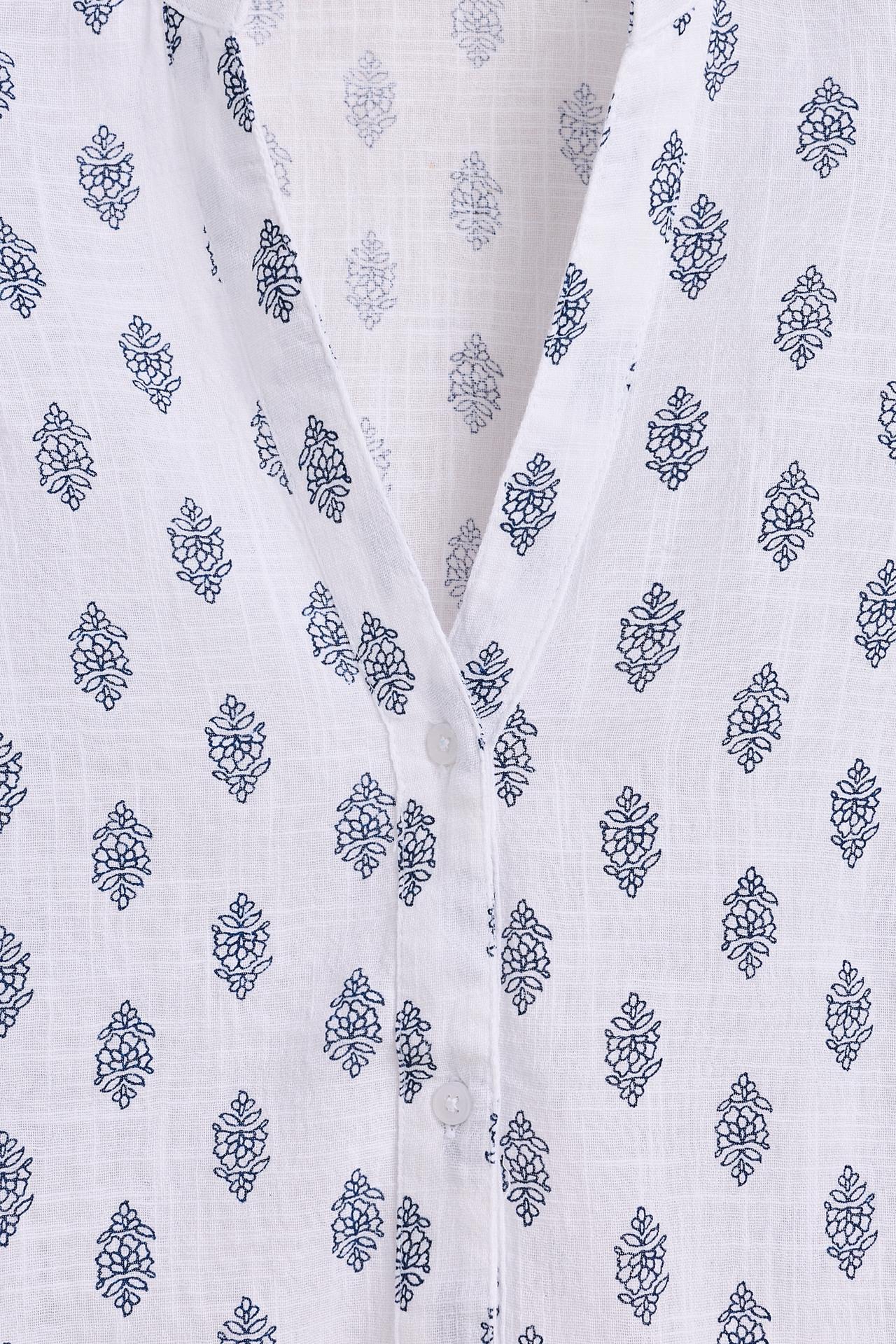 Rustic shirt with sleeve tape — BLUE