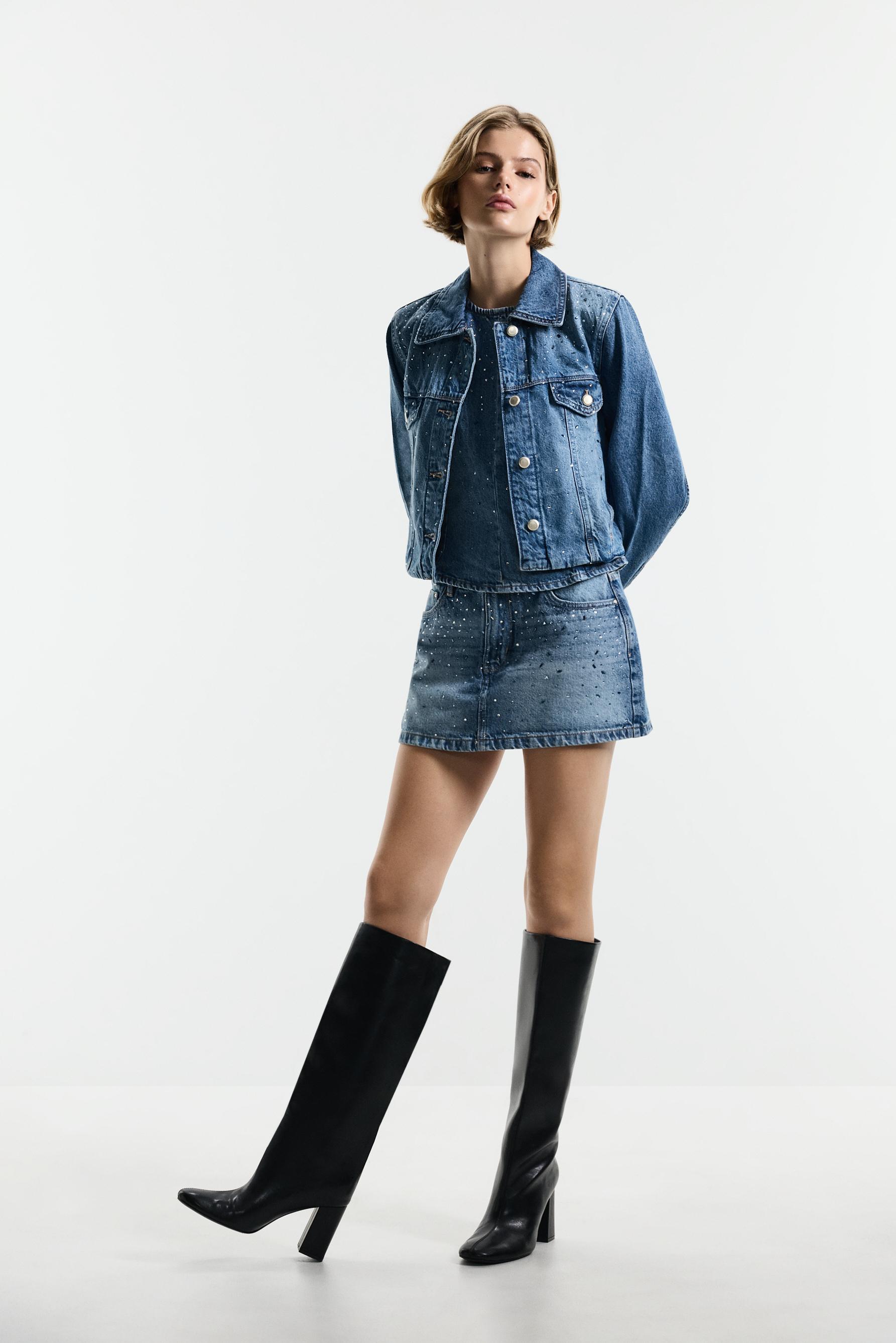 Rhinestone skort — DARK BLUE
