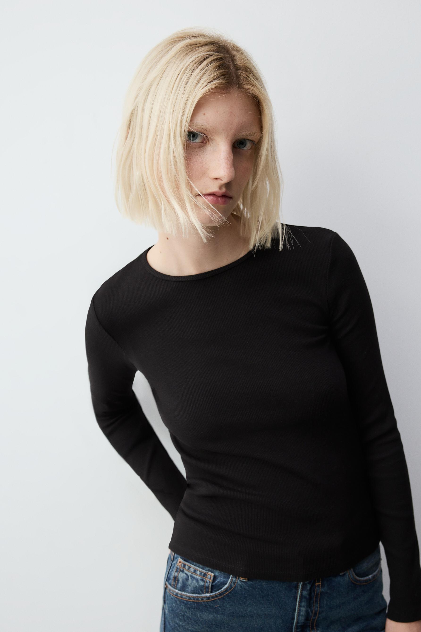 Camiseta manga larga canalé