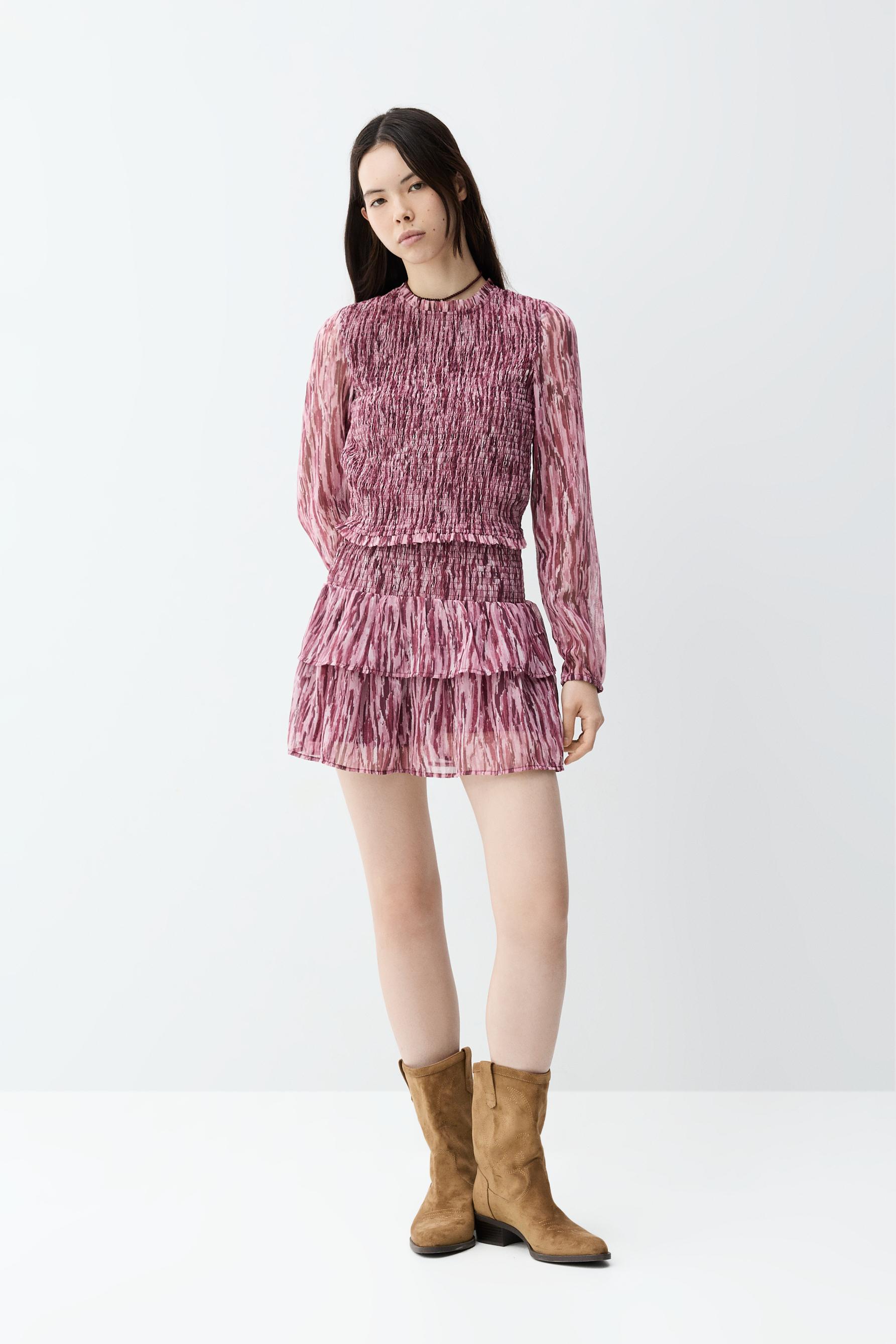 Falda corta hilatura metalizada