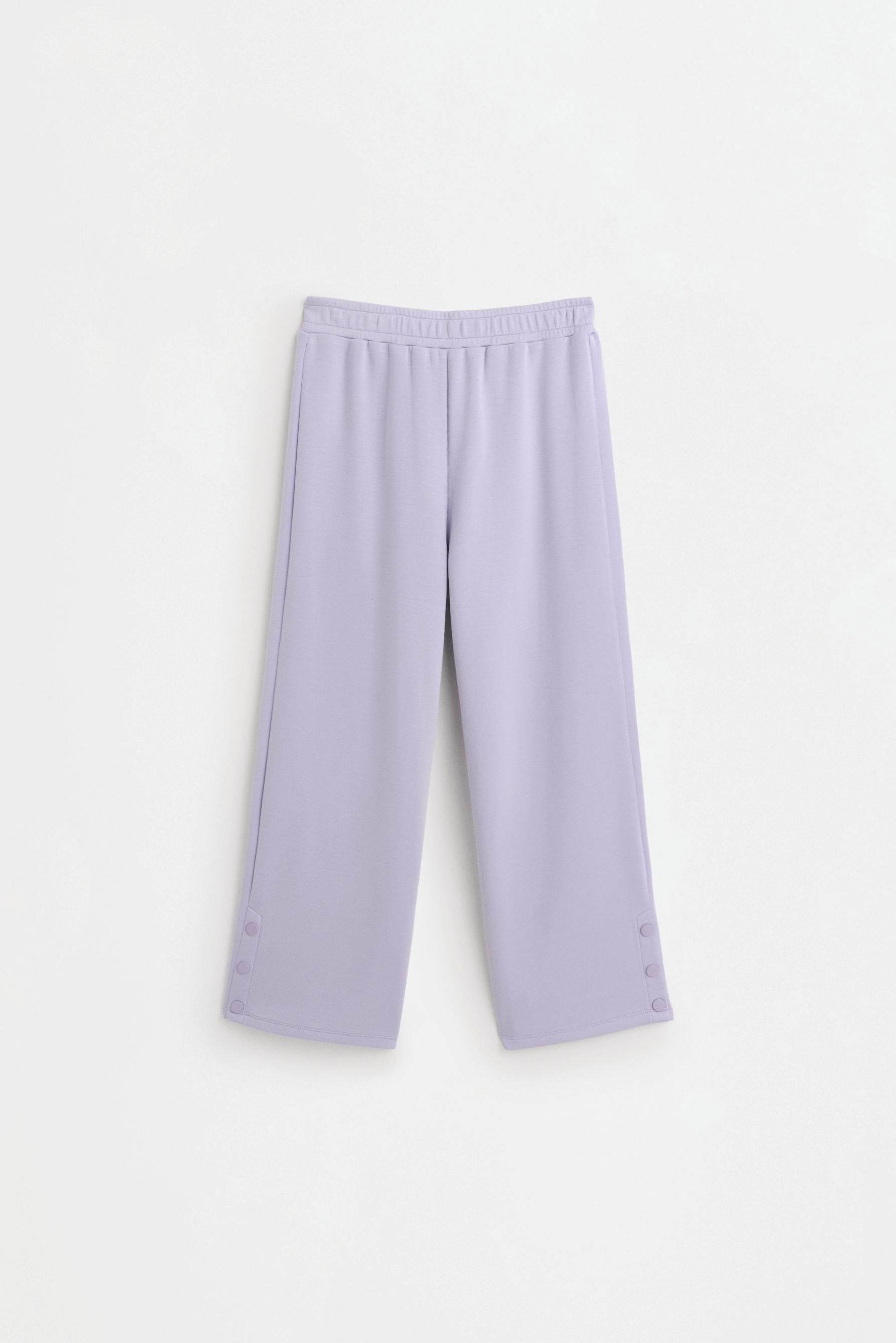 Viscose trousers with buttons — DARK MULBERRY