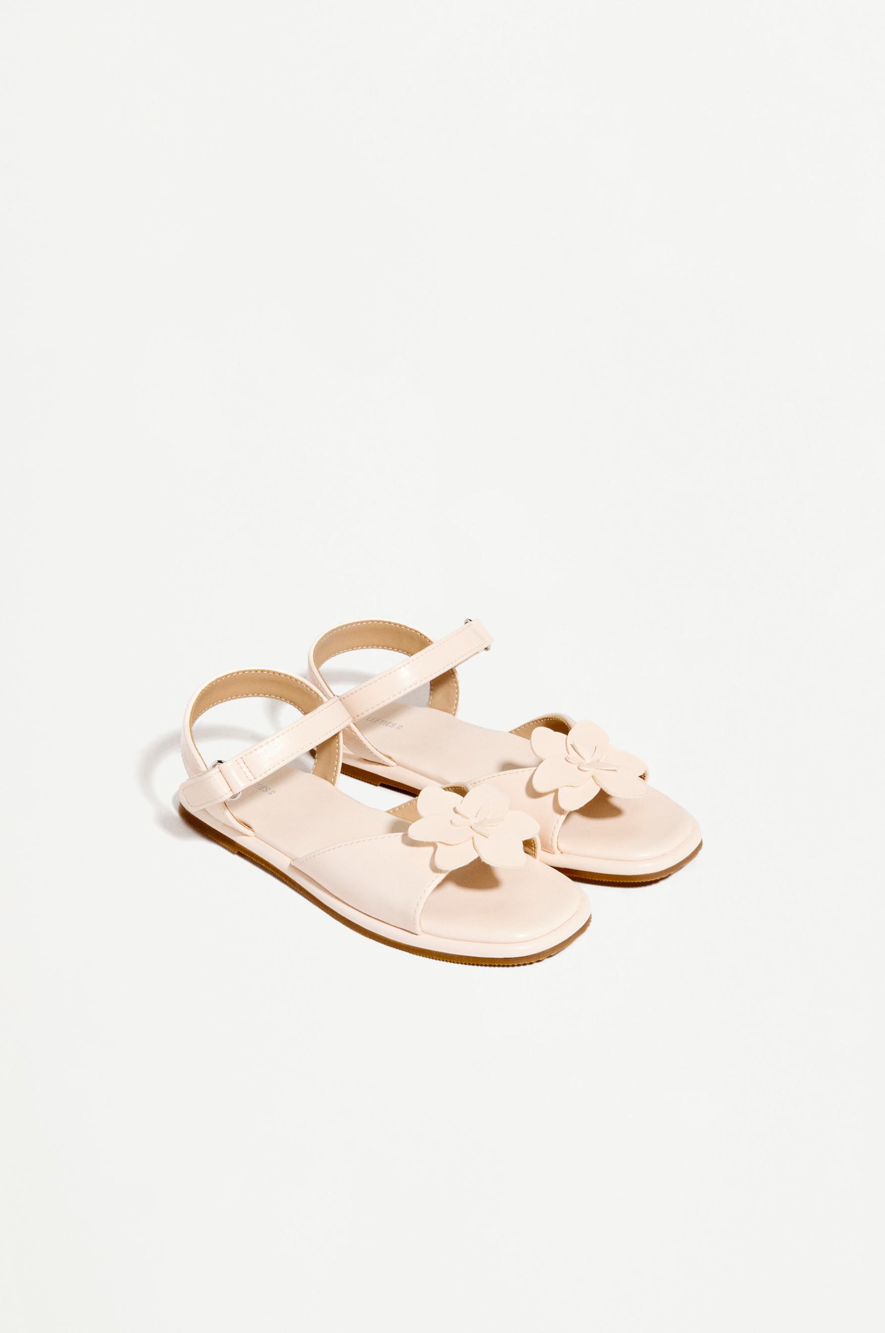 FLORAL SANDALS — ECRU