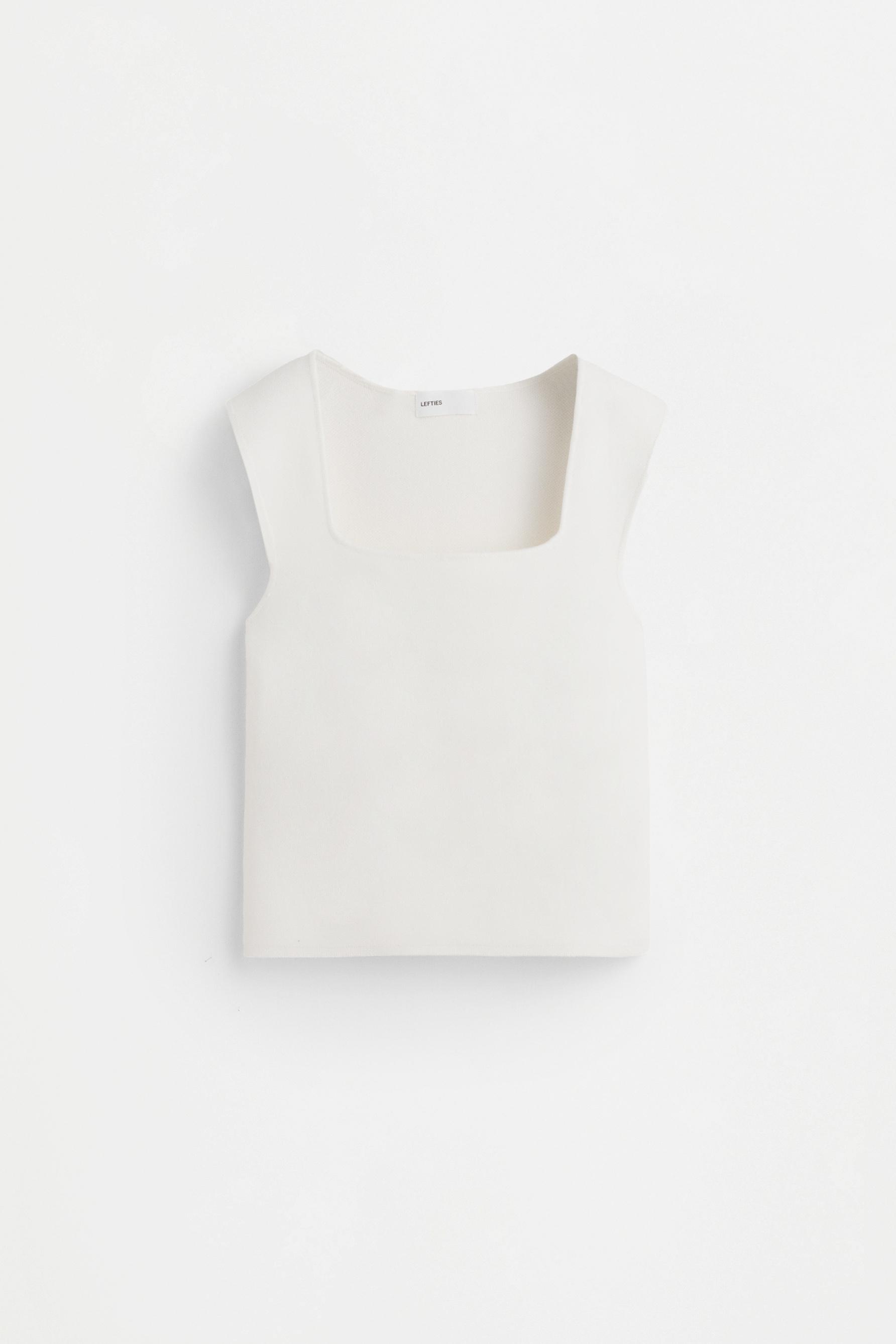 Basic knit top — WHITE