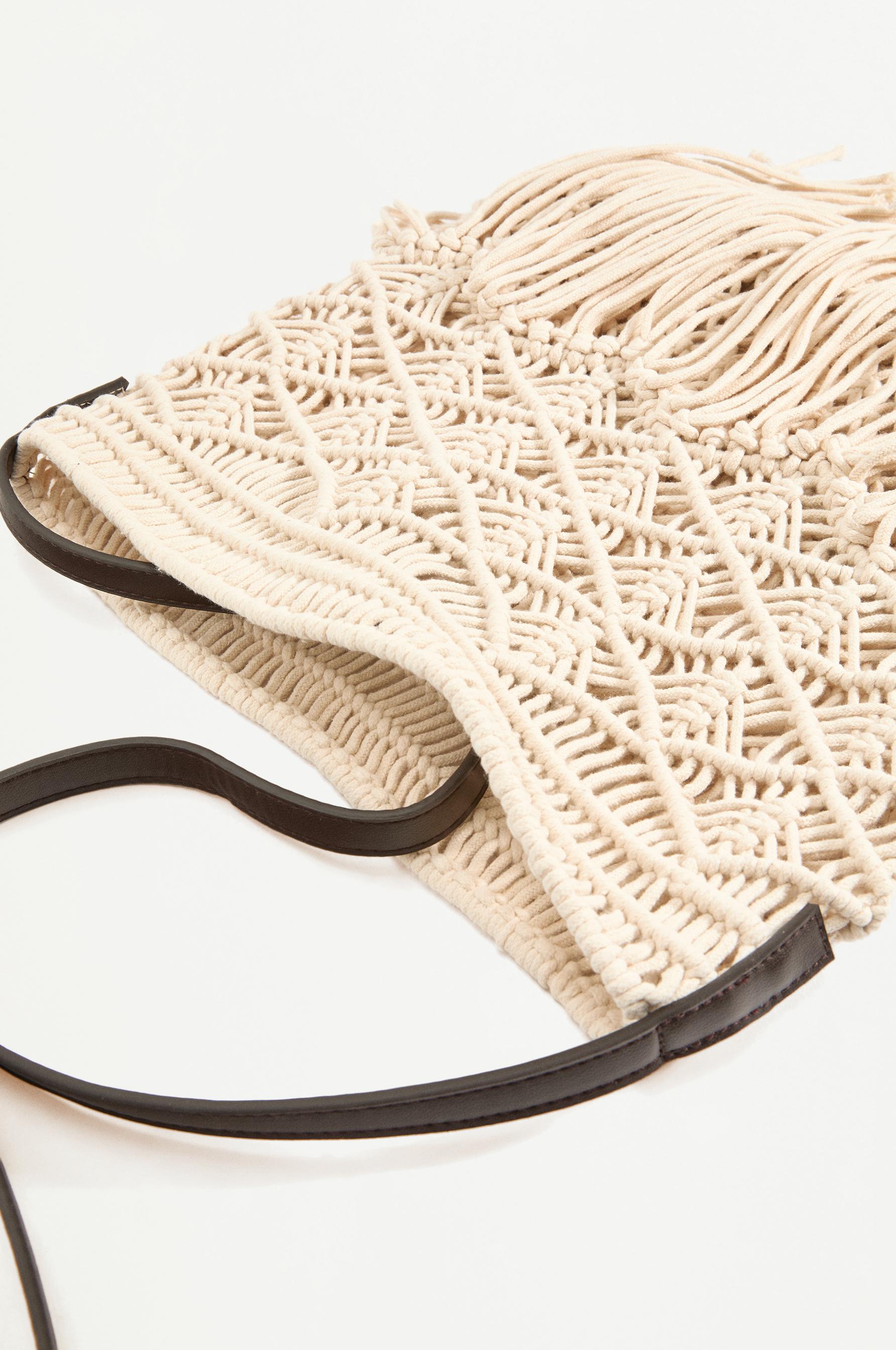 Macramé crossbody bag — ECRU