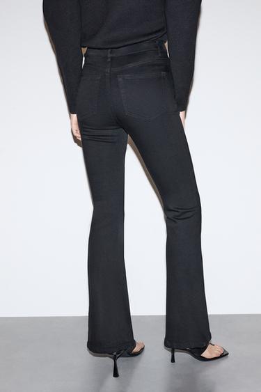 High-waist basic bell bottom jeans — CHARCOAL 5