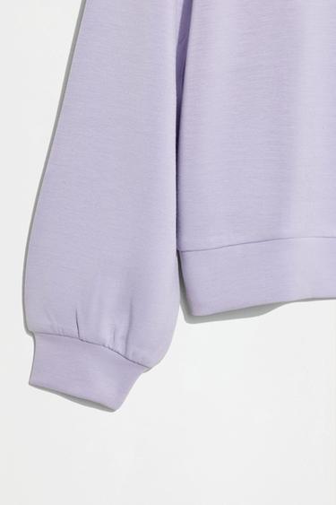 Viscose sweatshirt with buttons — DARK MULBERRY 4