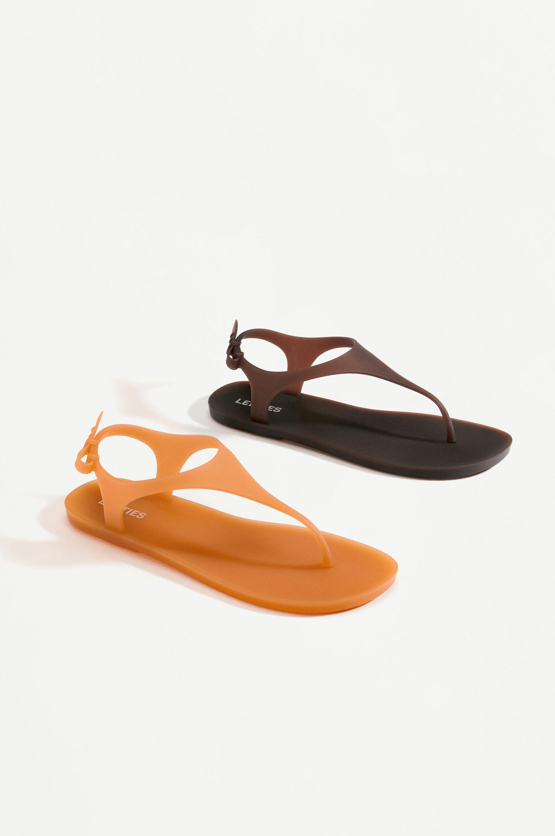 Strap pool slides — BROWN