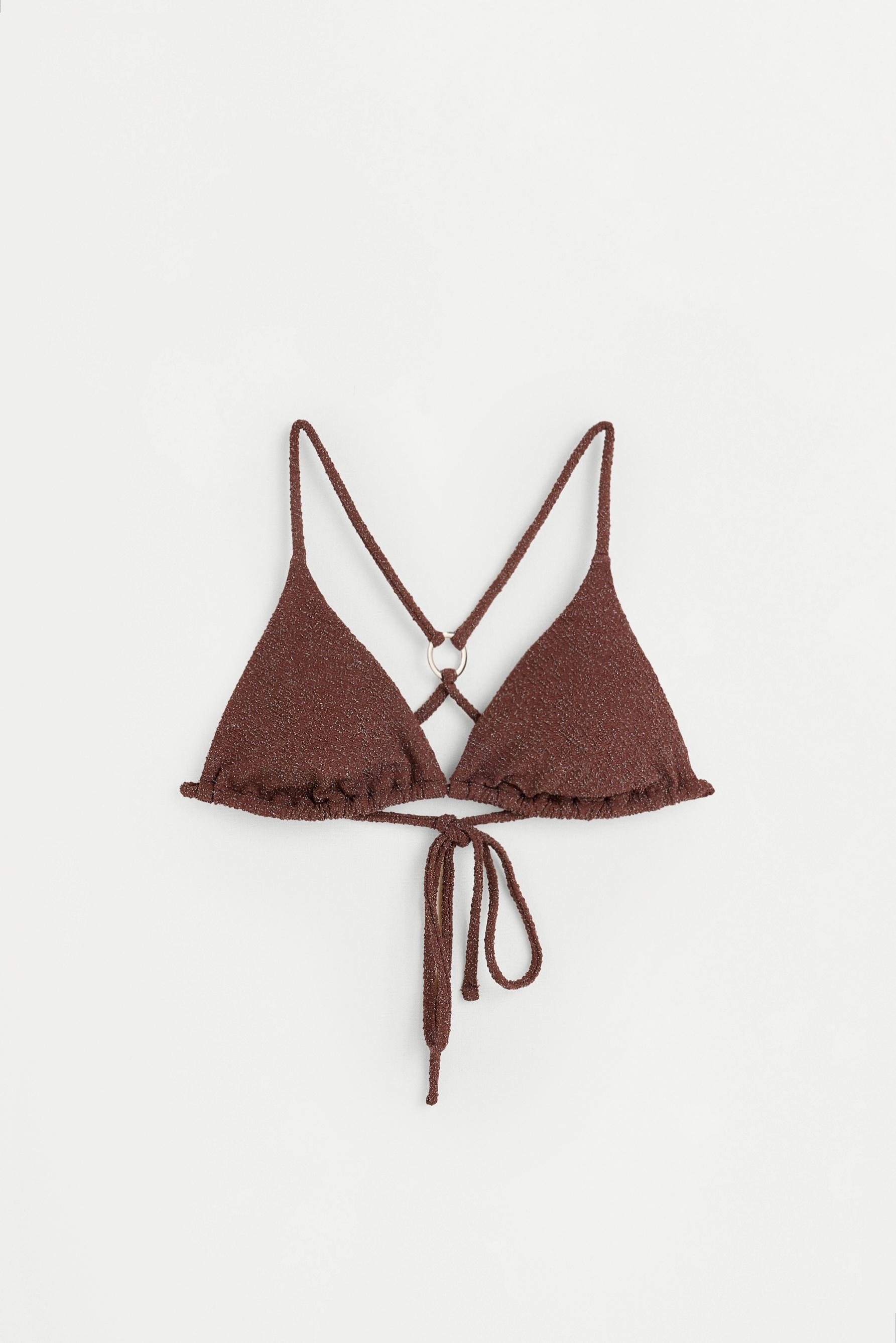 Shimmery bikini top — BROWN