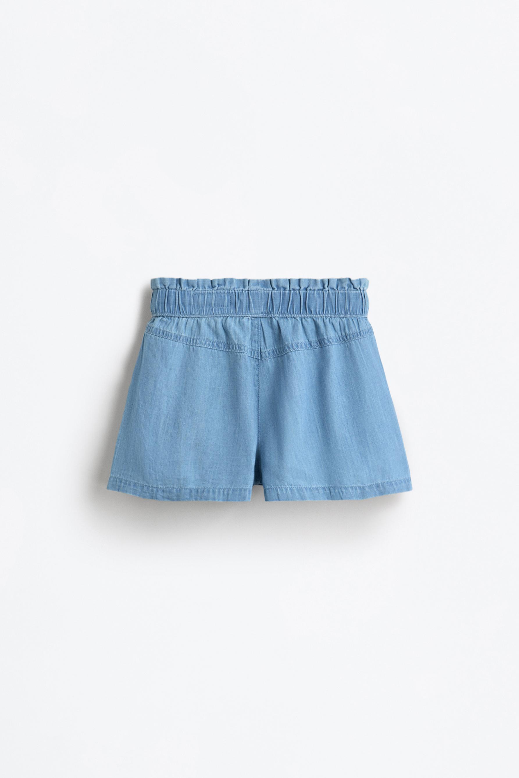 Lightweight denim shorts — PALE BLUE
