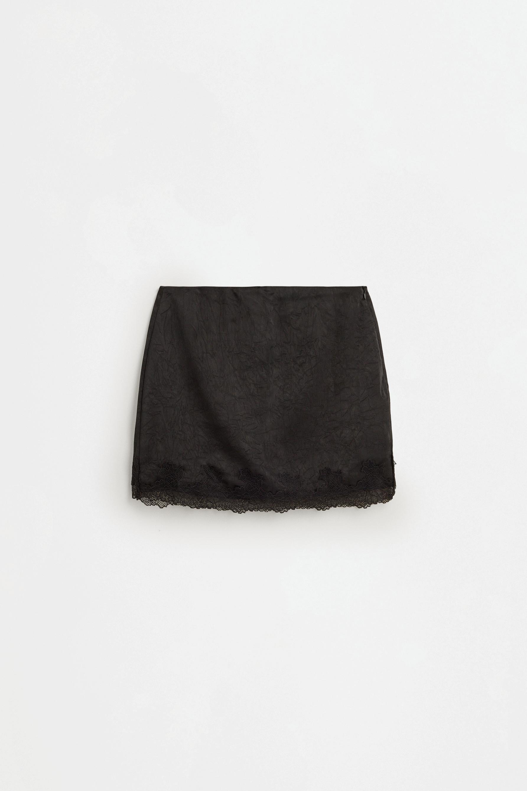 Printed lace skort — BLACK