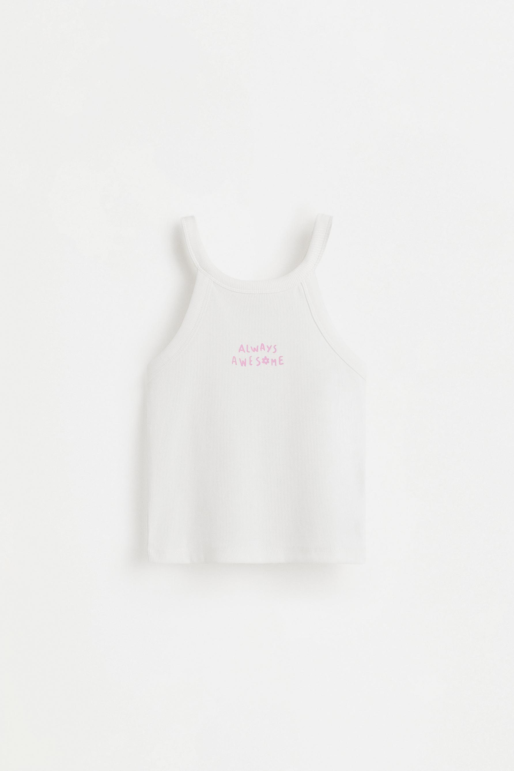Slogan halter top — OFF WHITE