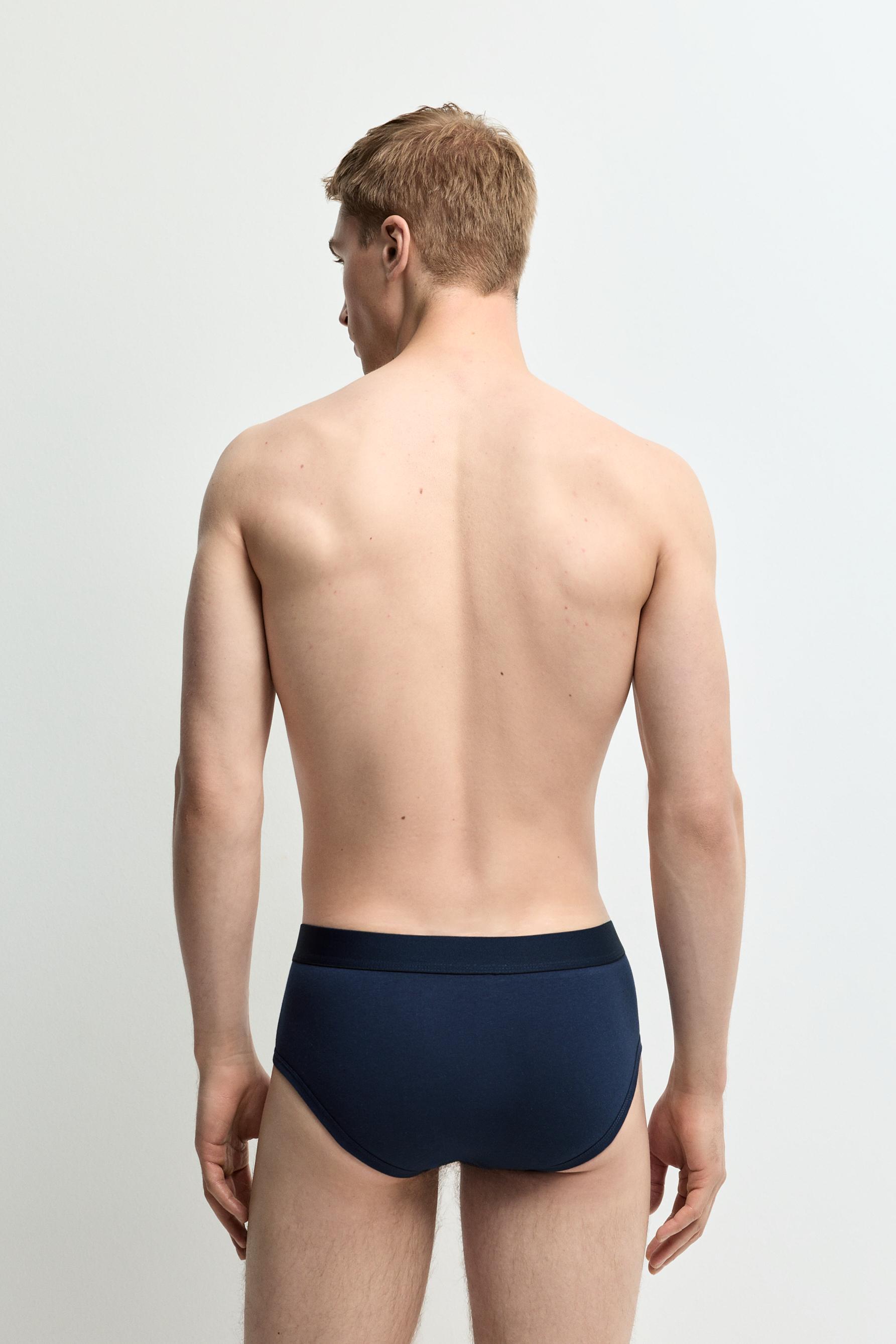 Pack of 5 contrast briefs — NAVY