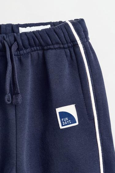 Plush trousers with piping — NAVY 3