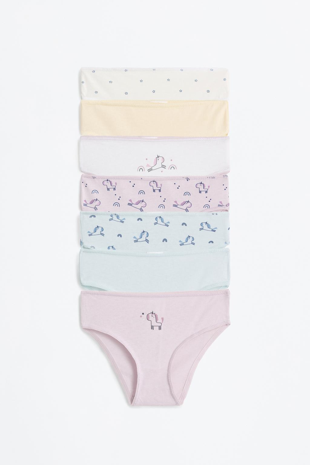 Pack 7 braguitas estampados unicornio