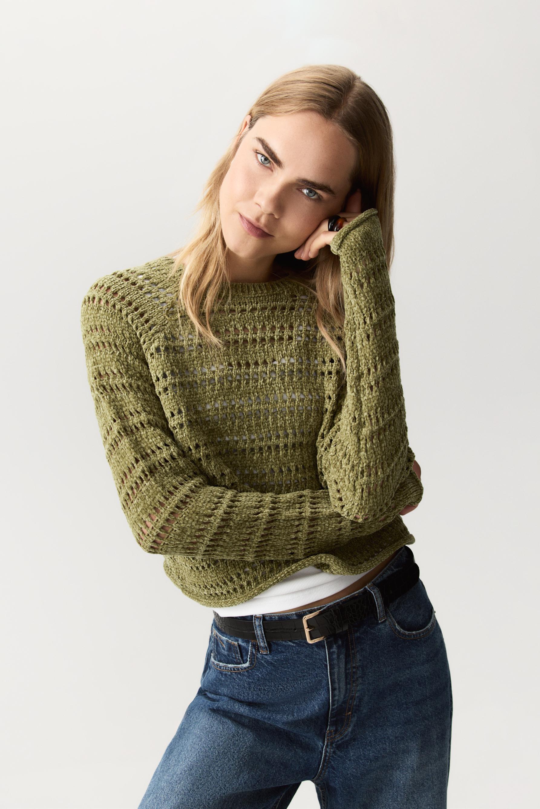 Jersey chenilla calado