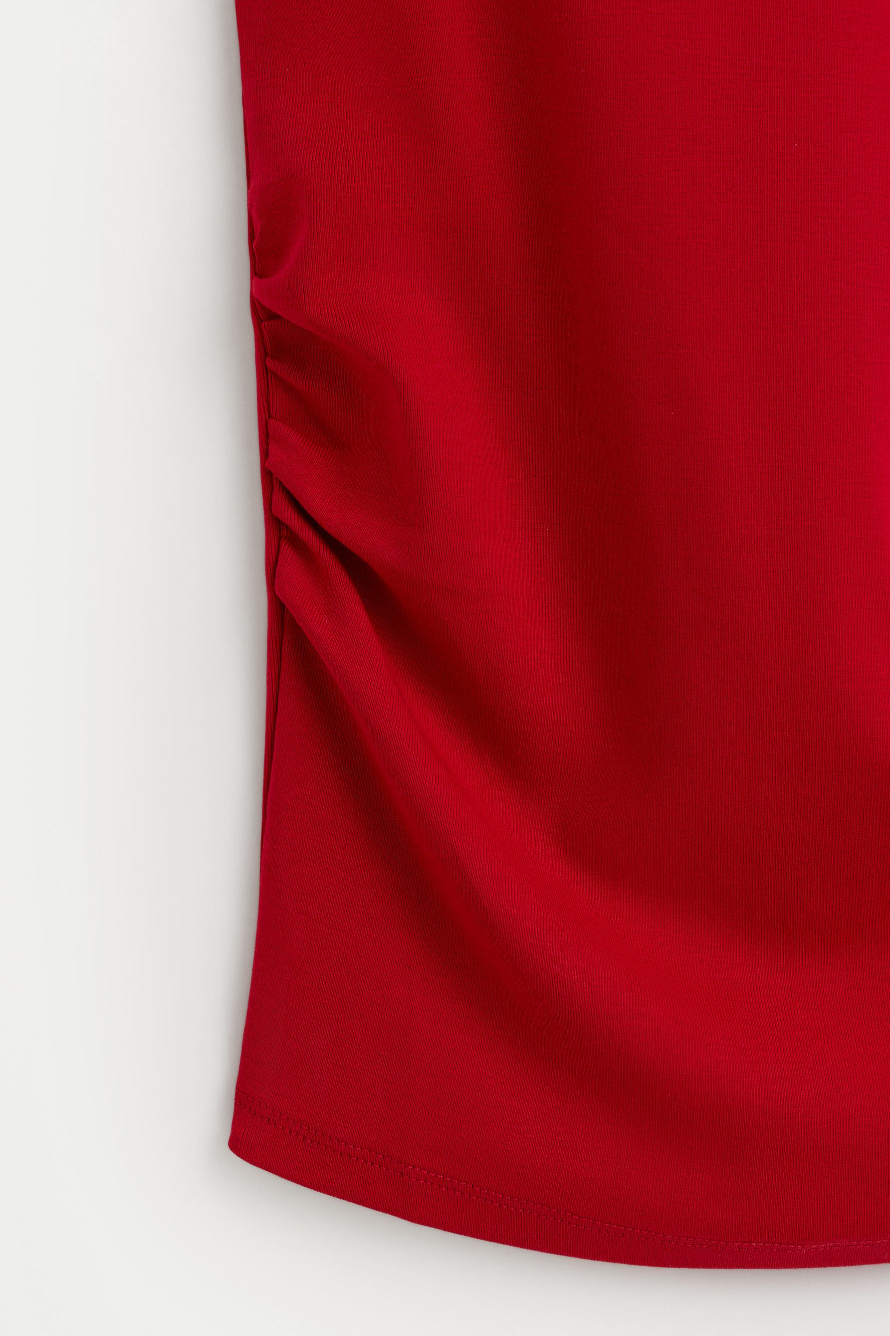 Gathered T-shirt — RED