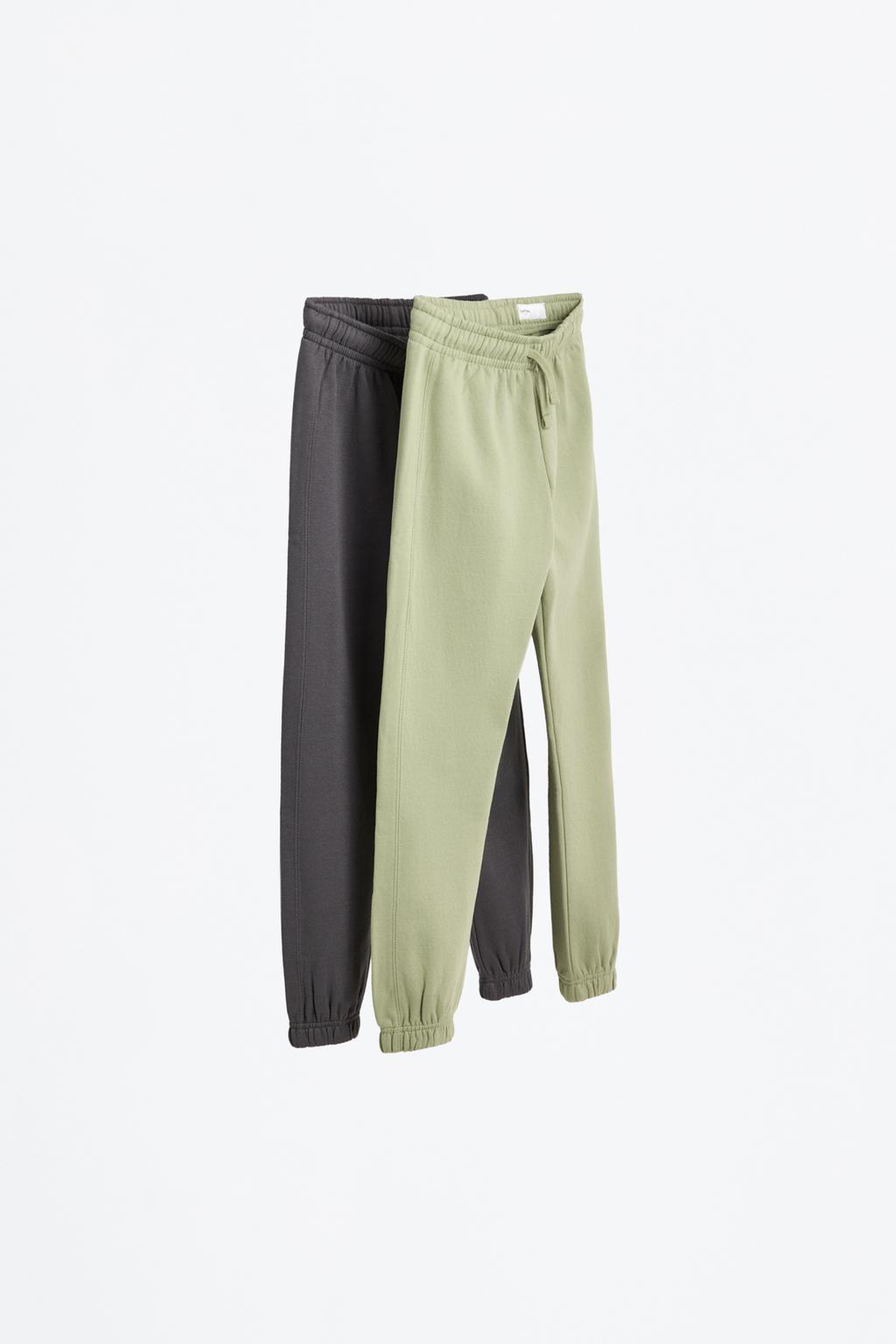 Pack 2 pantalones de felpa lisos