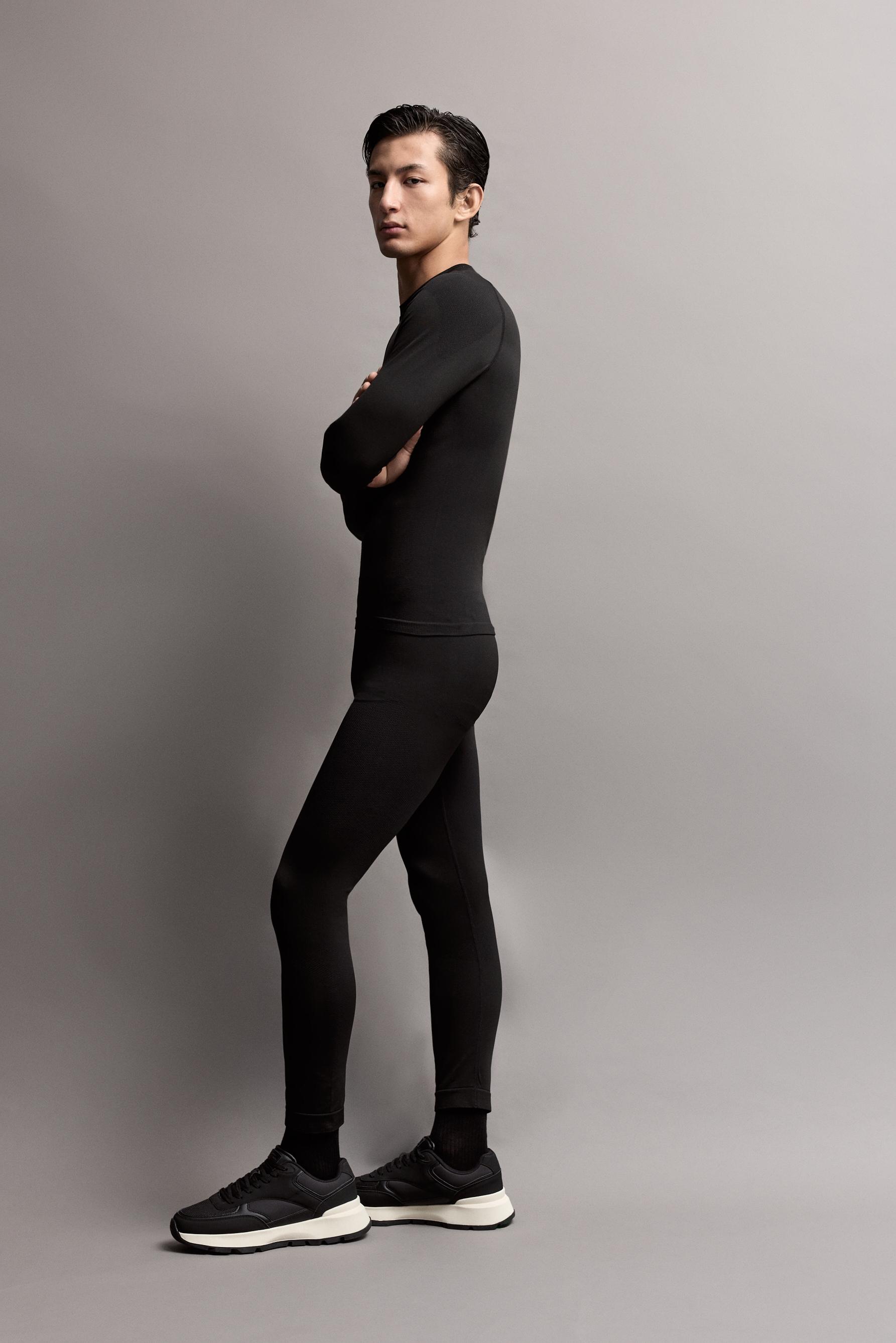 LIGHT WEIGHT thermal inner leggings (-4ºC to 9ºC) — BLACK