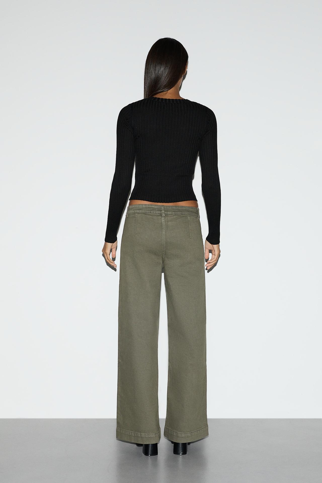 Culotte pocket jeans — DARK KHAKI