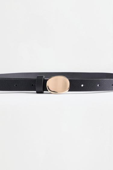 Oval buckle belt — BLACK MARL 3