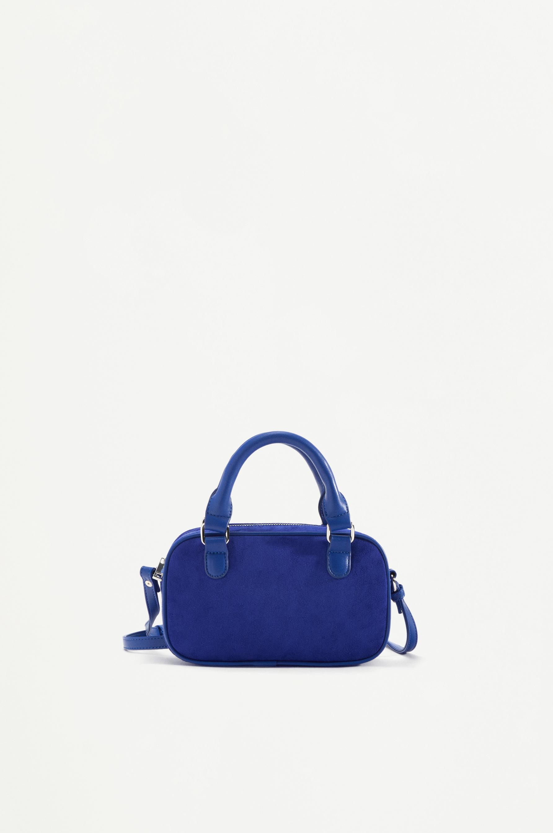 Faux suede mini bowling bag — BLUE