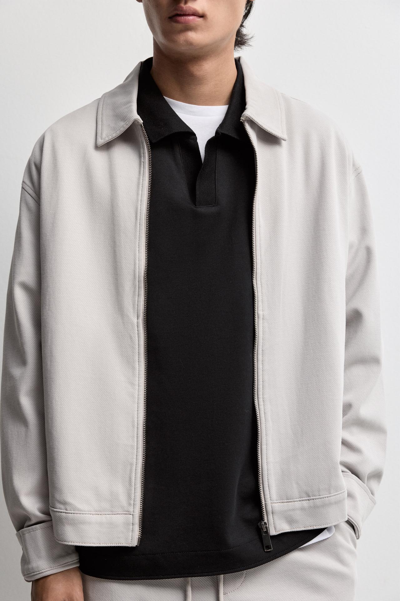 Zip-Up Overshirt — GREY