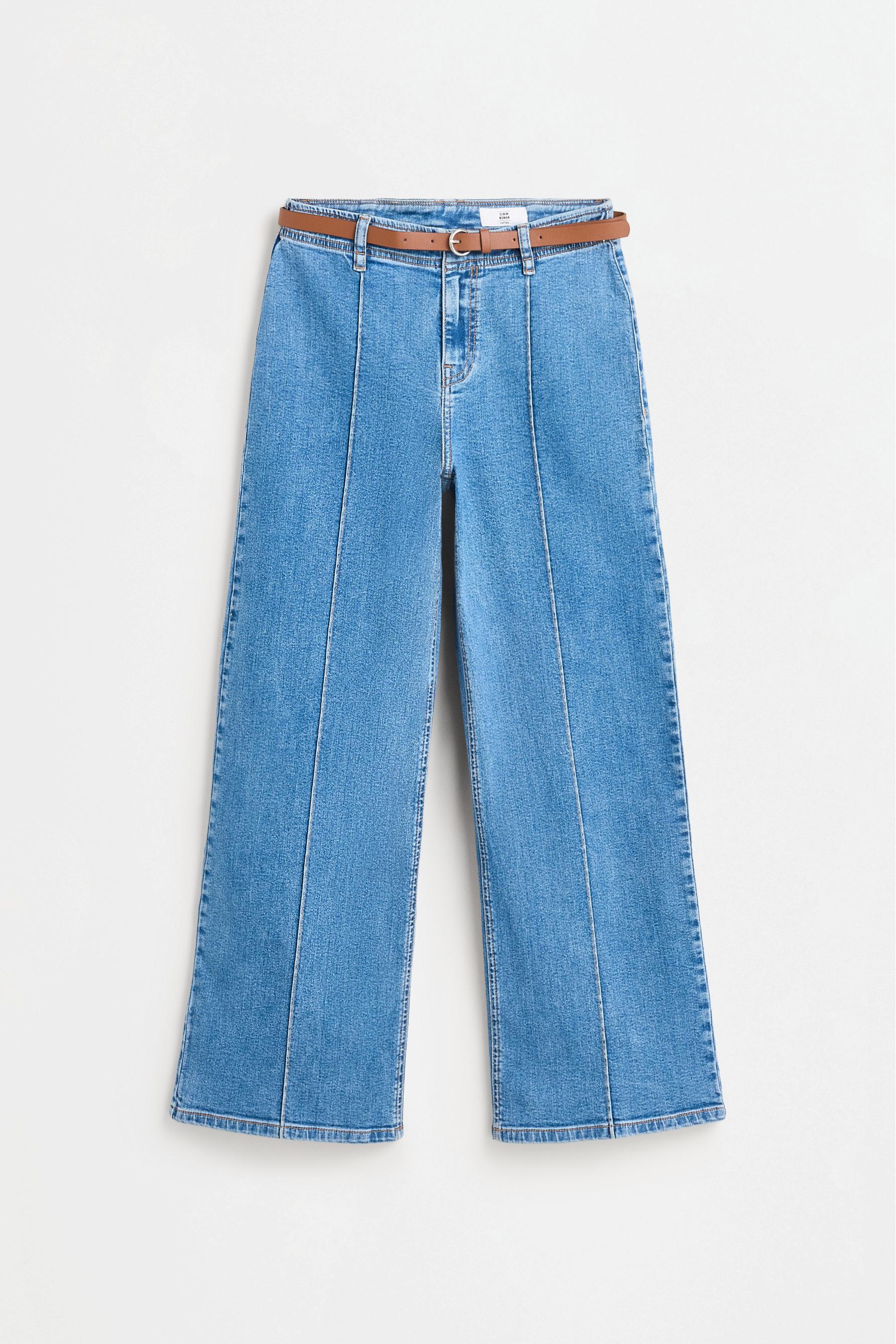 Straight leg seam detail jeans — INDIGO