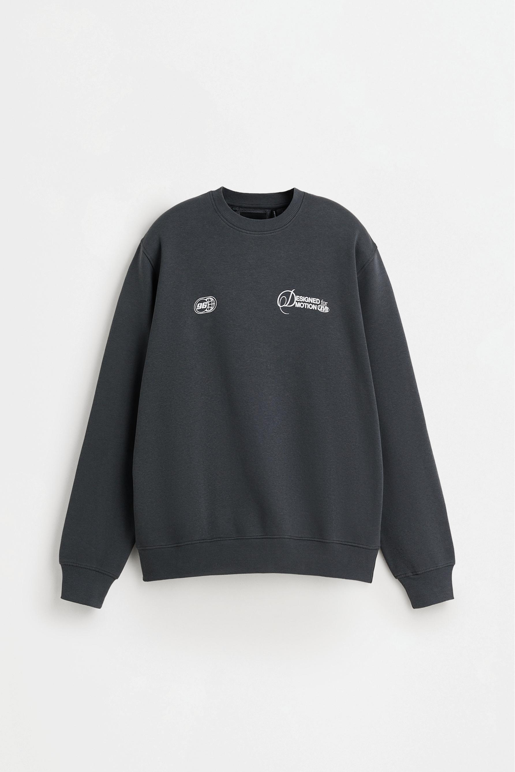 Text print sweatshirt — DARK GREY