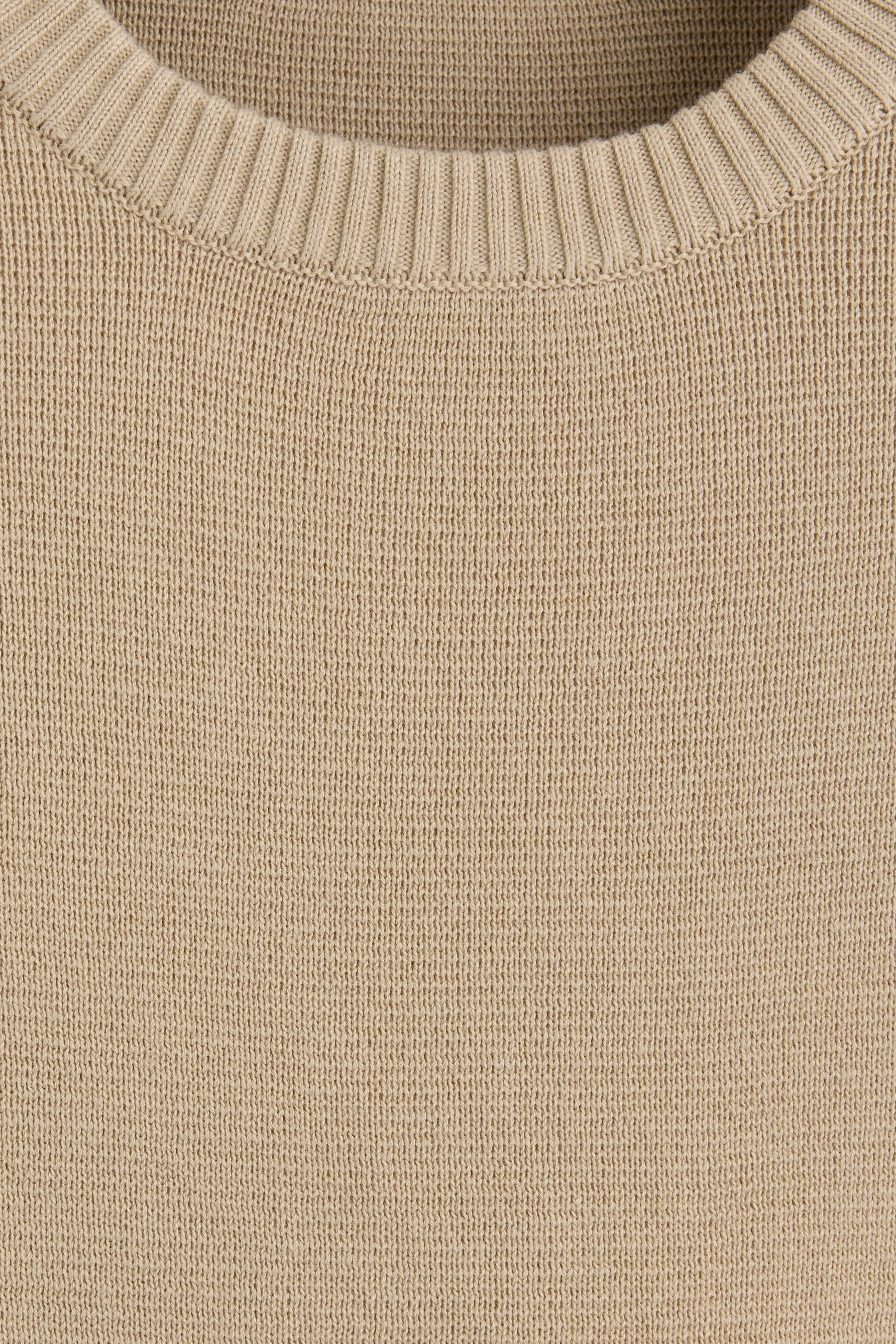 Compact knit sweater — SAND