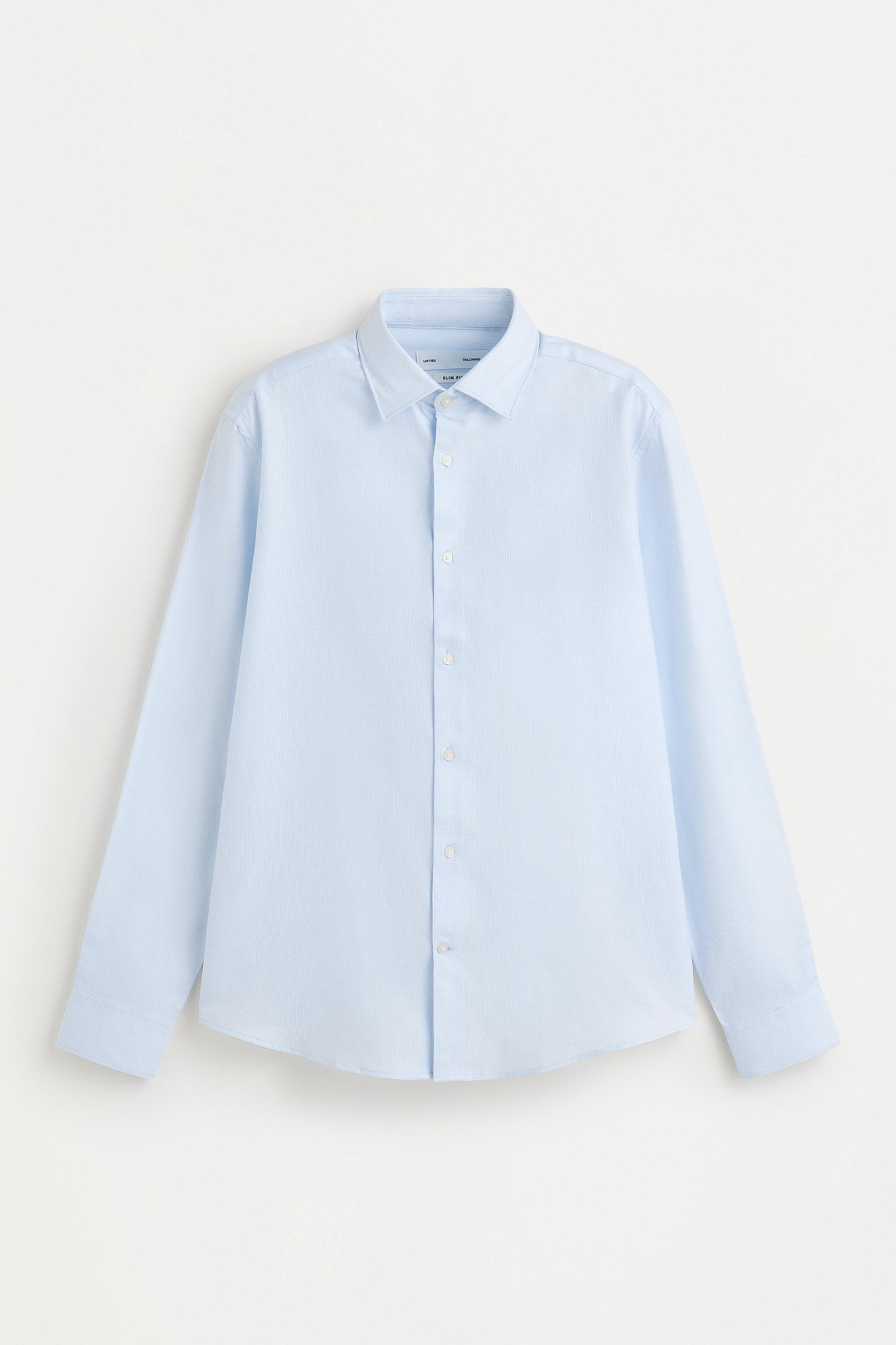 Micro-pattern tailored shirt — SKY BLUE