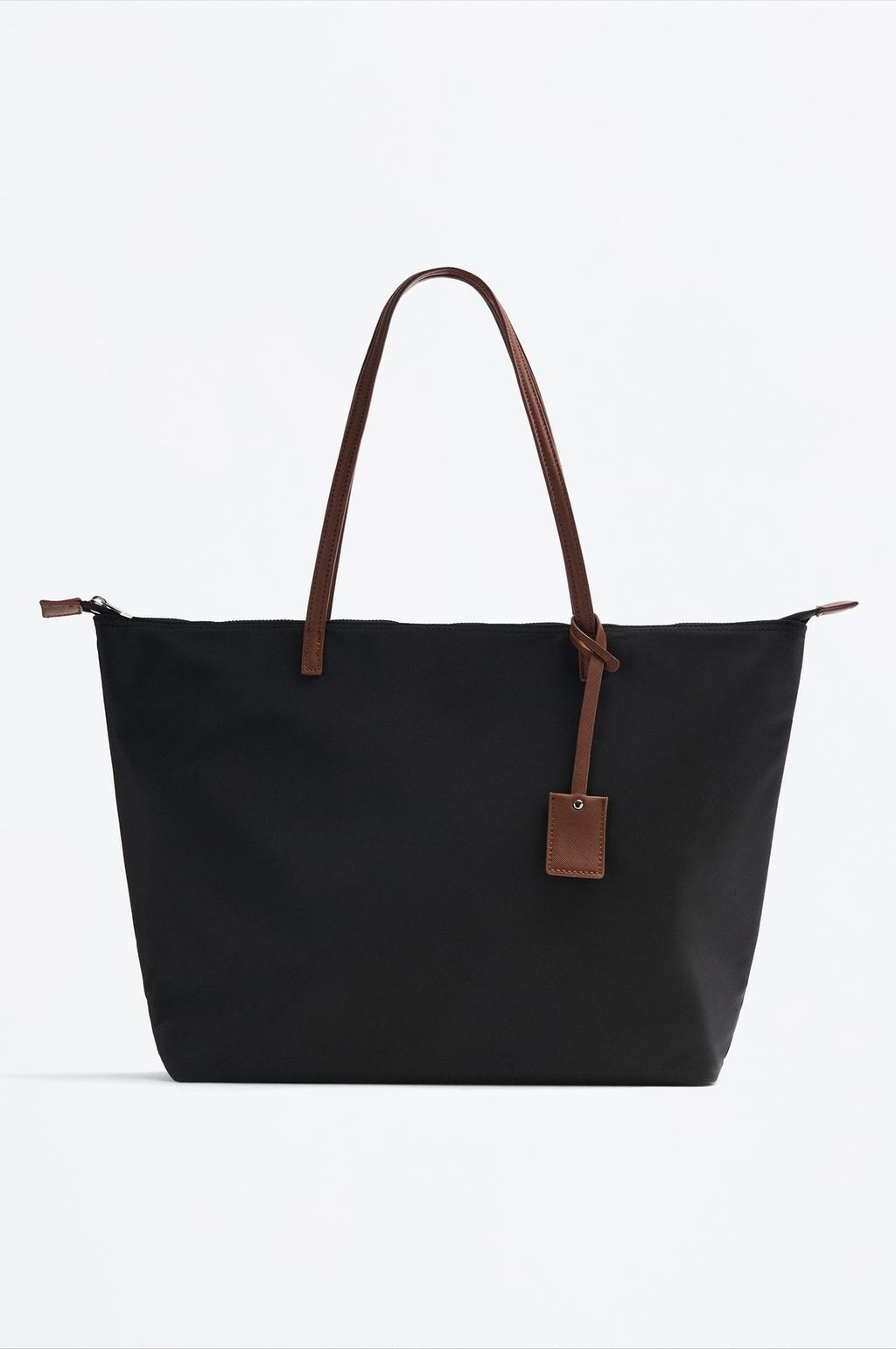 Large Nylon Charm Tote Bag