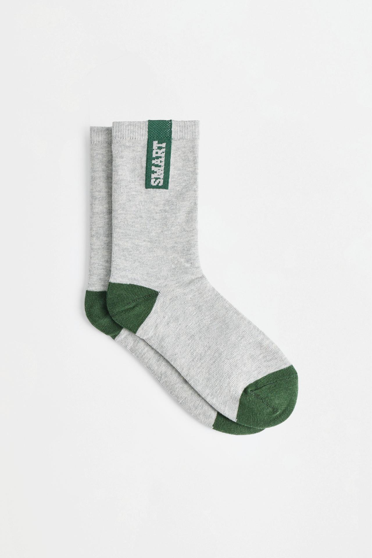 Long Socks with Text (Pack of 7) — GREENISH BLUE