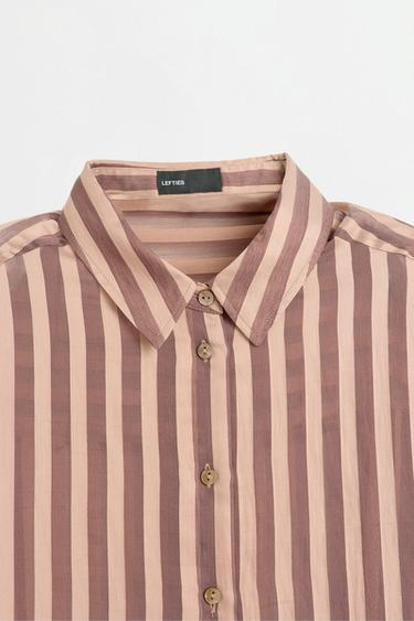 Semi-sheer flowing shirt — CHOCOLATE 7
