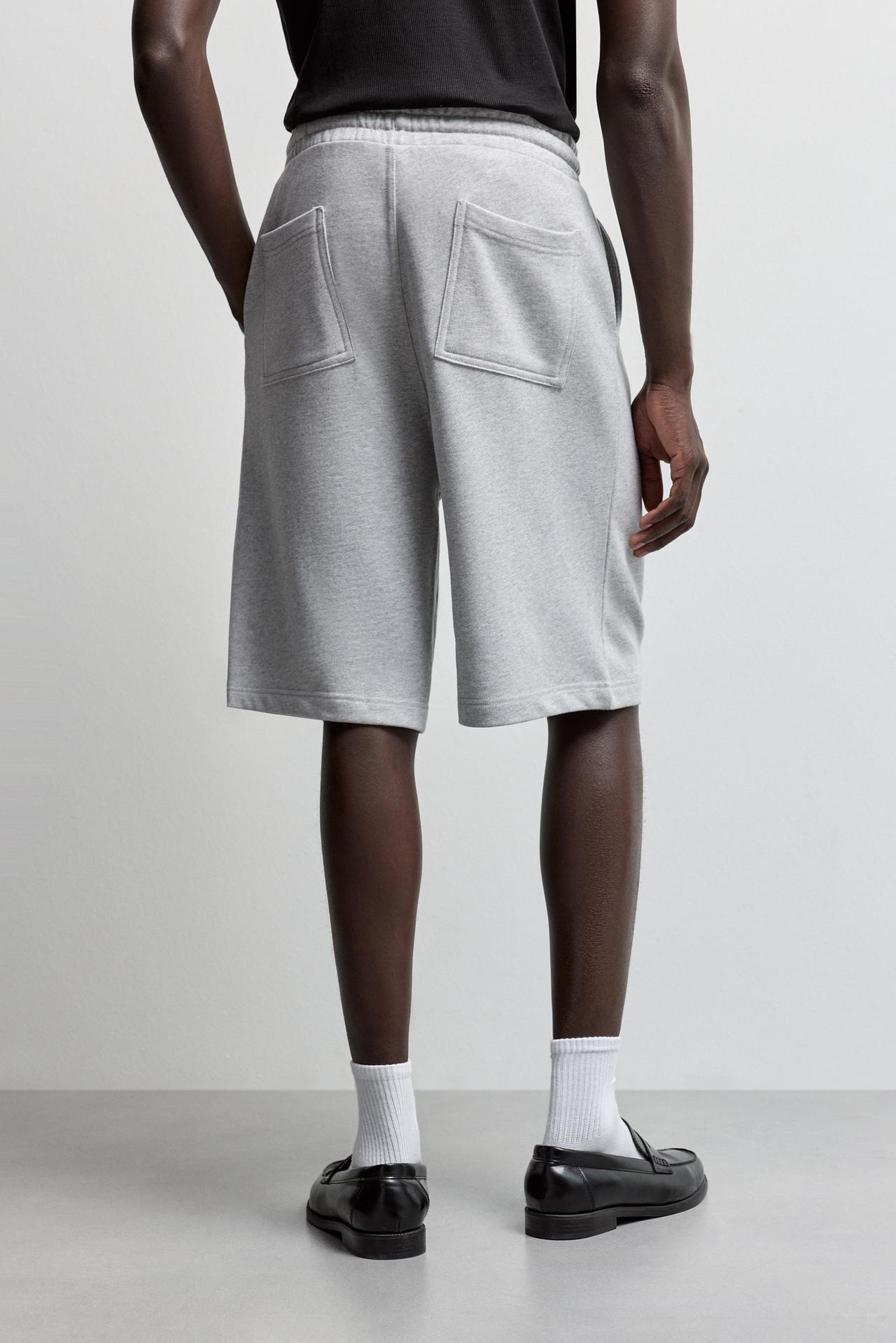 Baggy tracksuit Bermuda shorts — GREY MARL