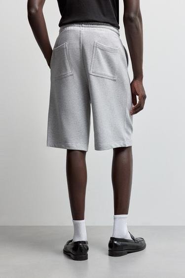 Baggy tracksuit Bermuda shorts — GREY MARL 4