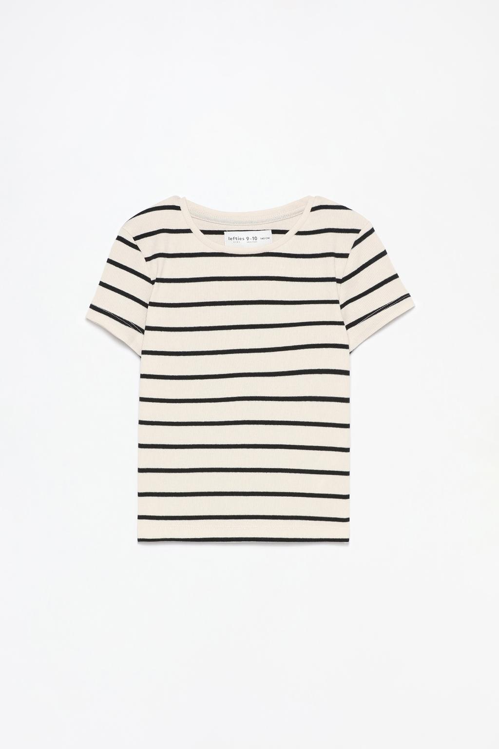 Striped ribbed T-shirt