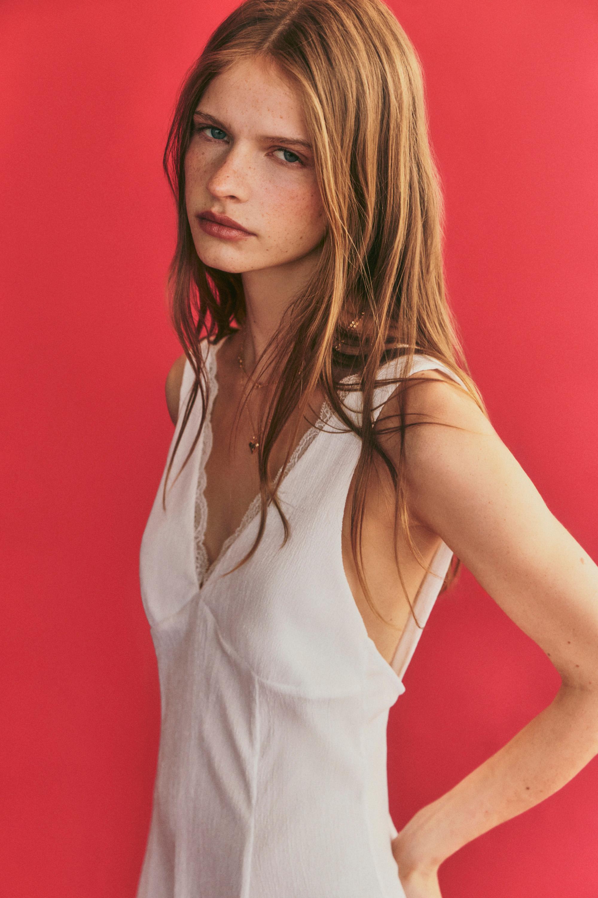 Textured short dress — OFF WHITE