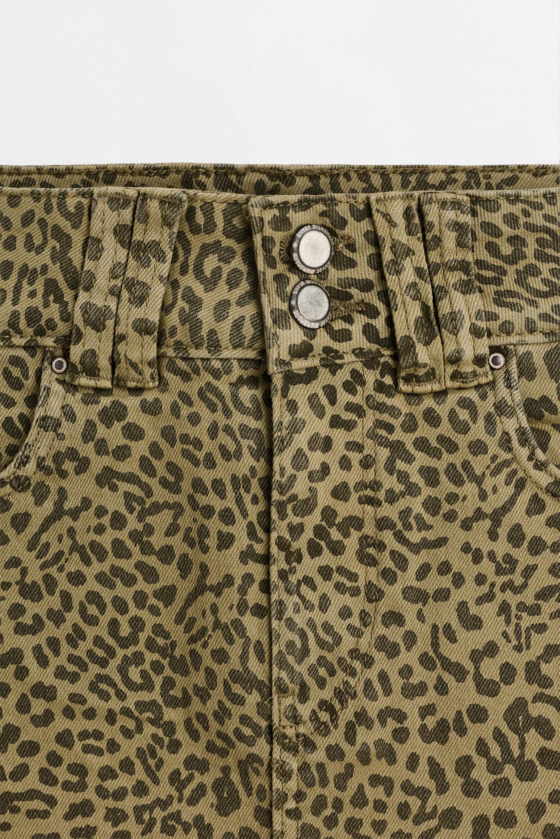 Leopard denim skort — CHEETAH