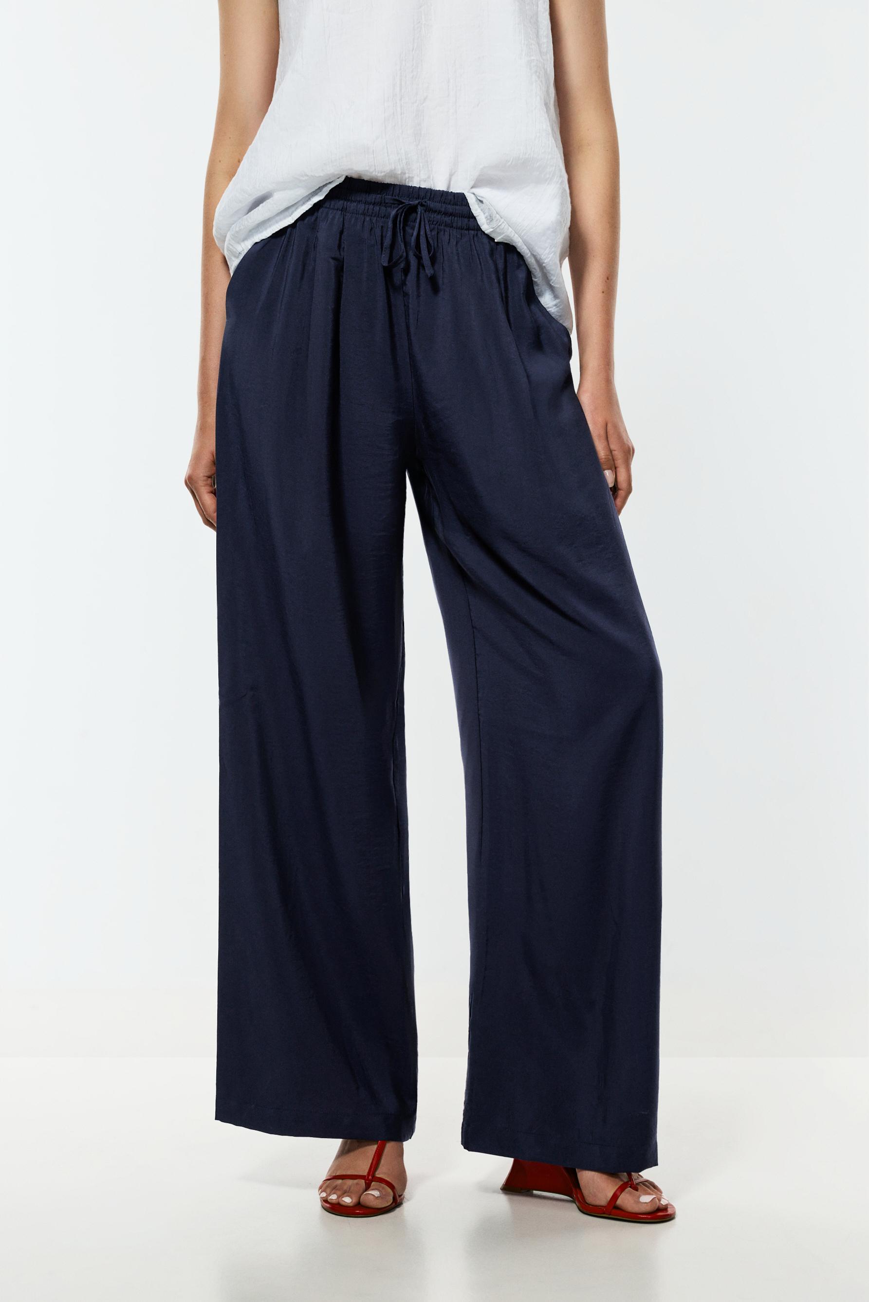 Basic straight-leg trousers — NAVY