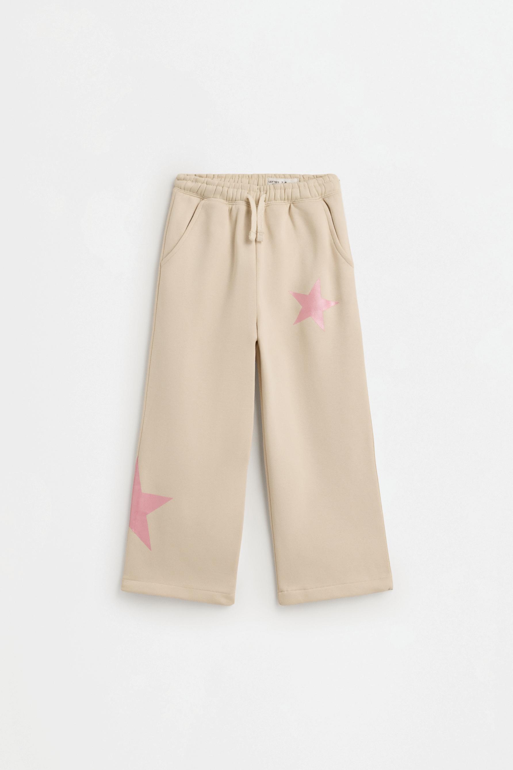 Star print plush culottes — CREAM
