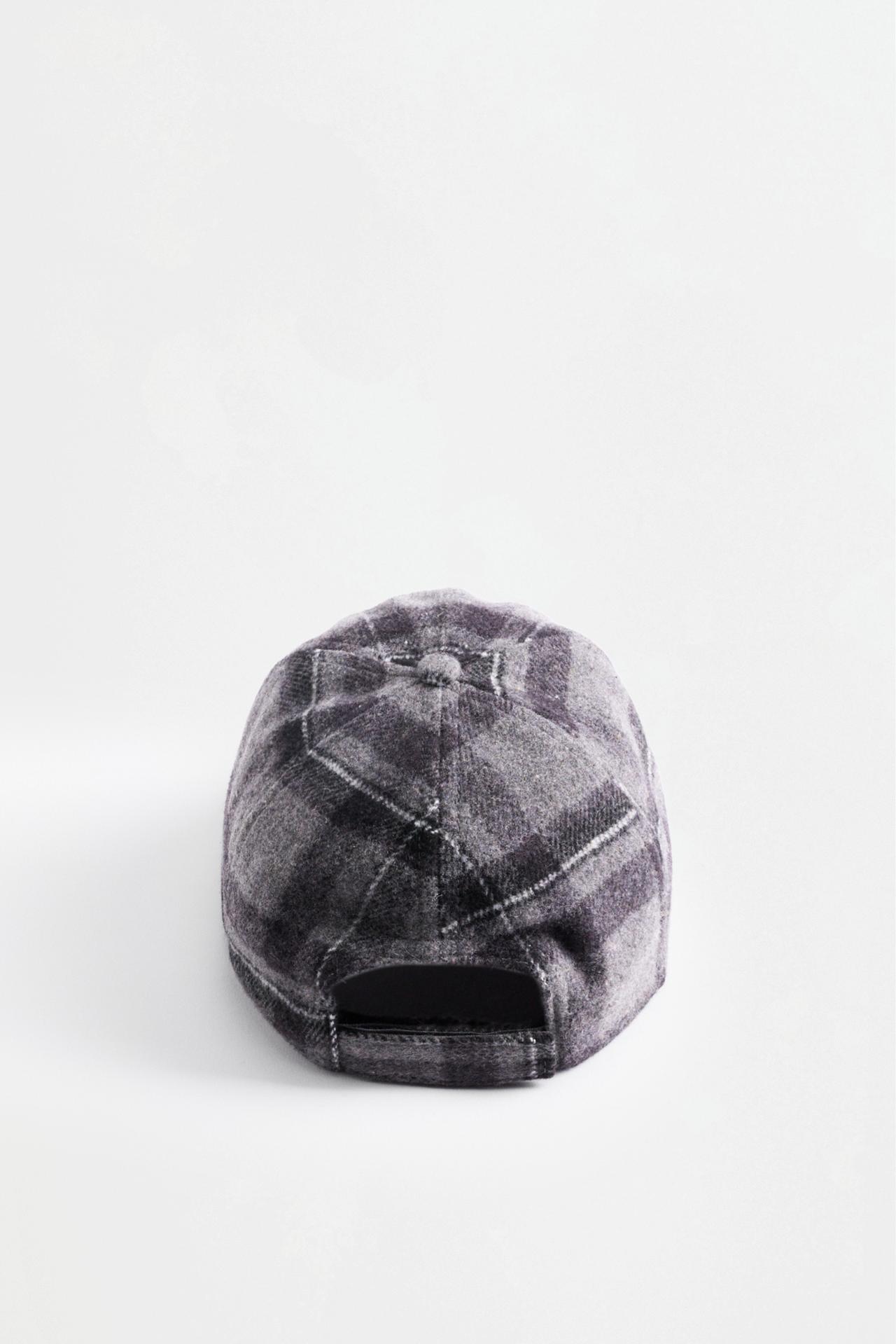 Wool-fabric cap — BLACK/WHITE