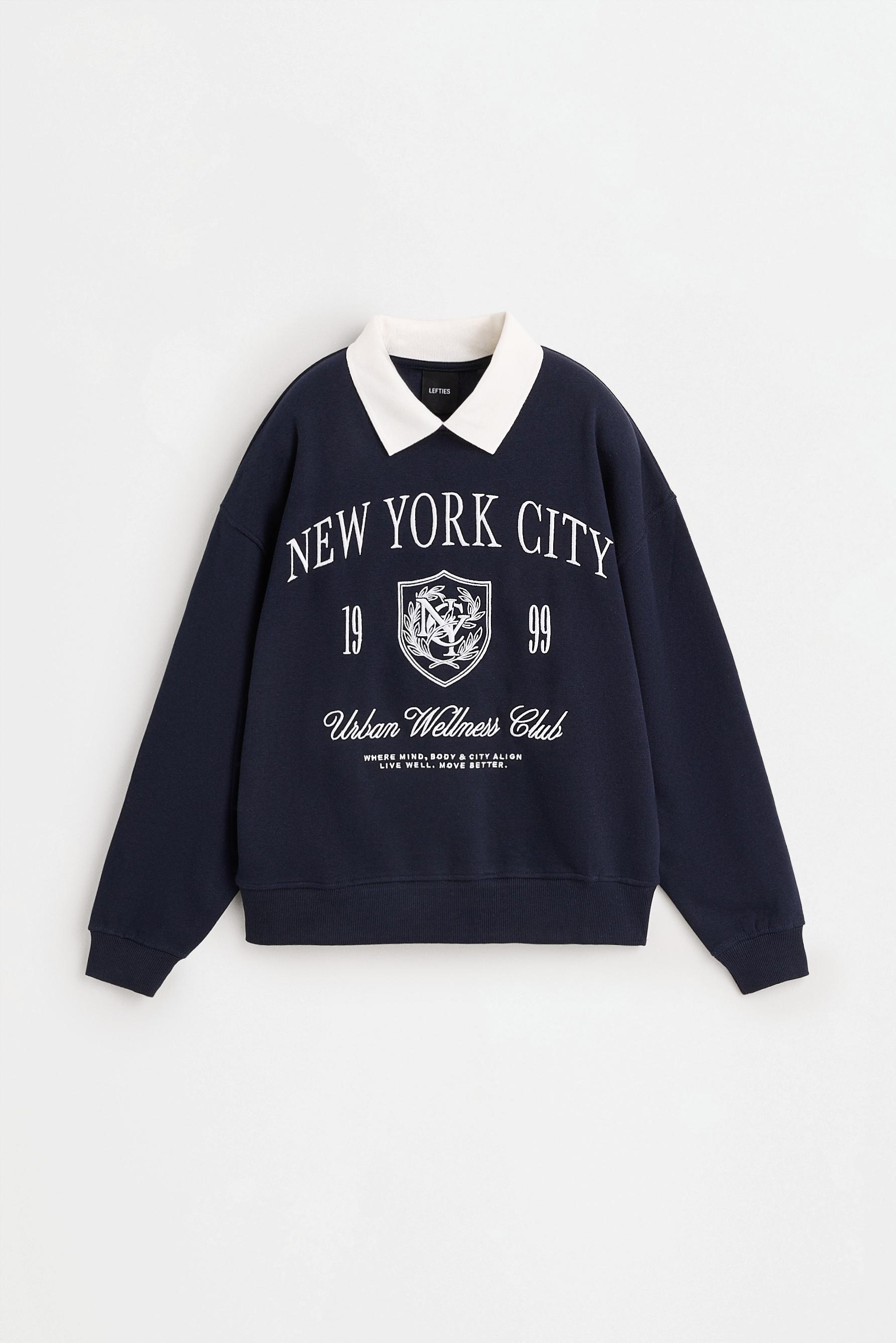 Sudadera cuello polo bordada