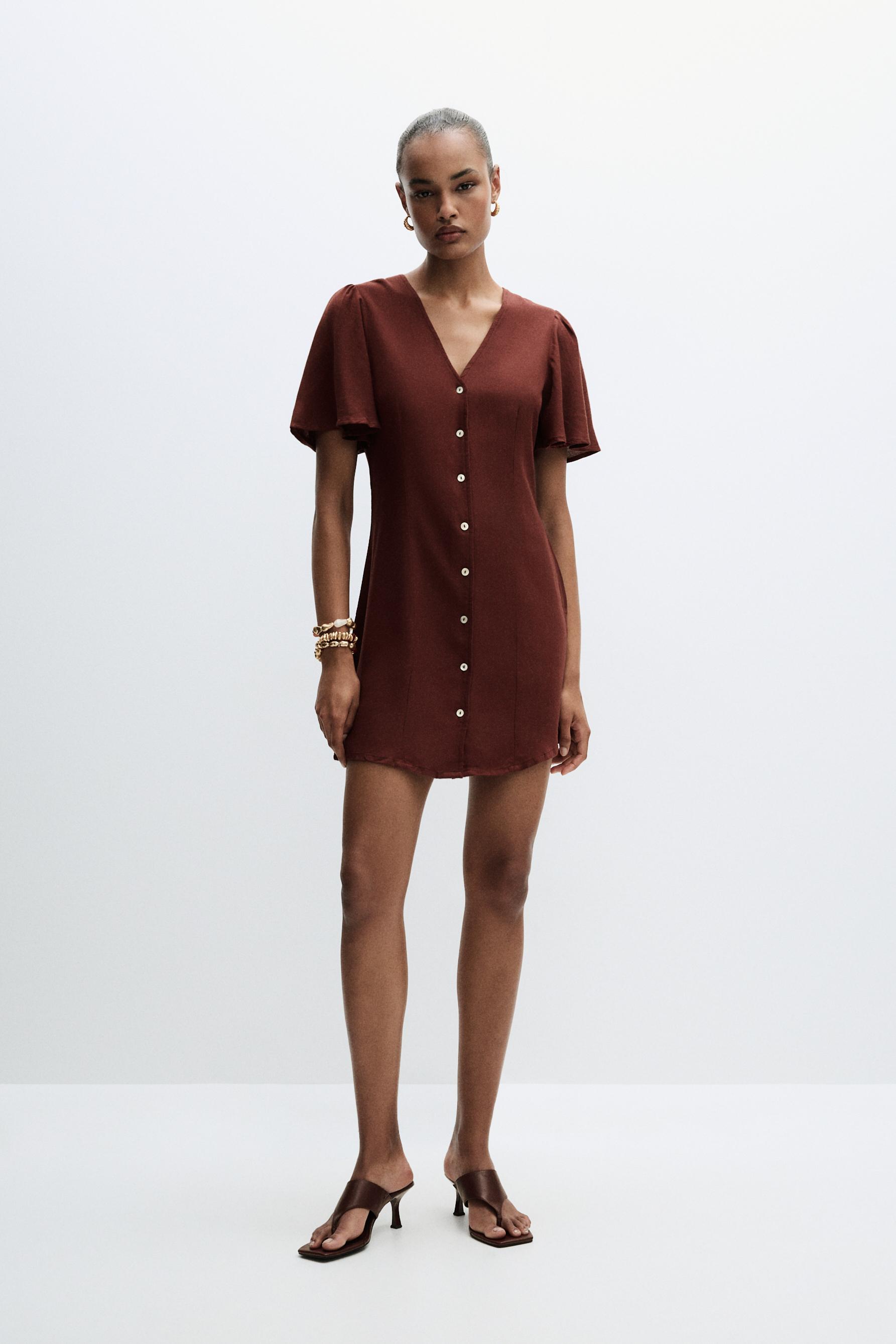 Vestido rústico manga capa