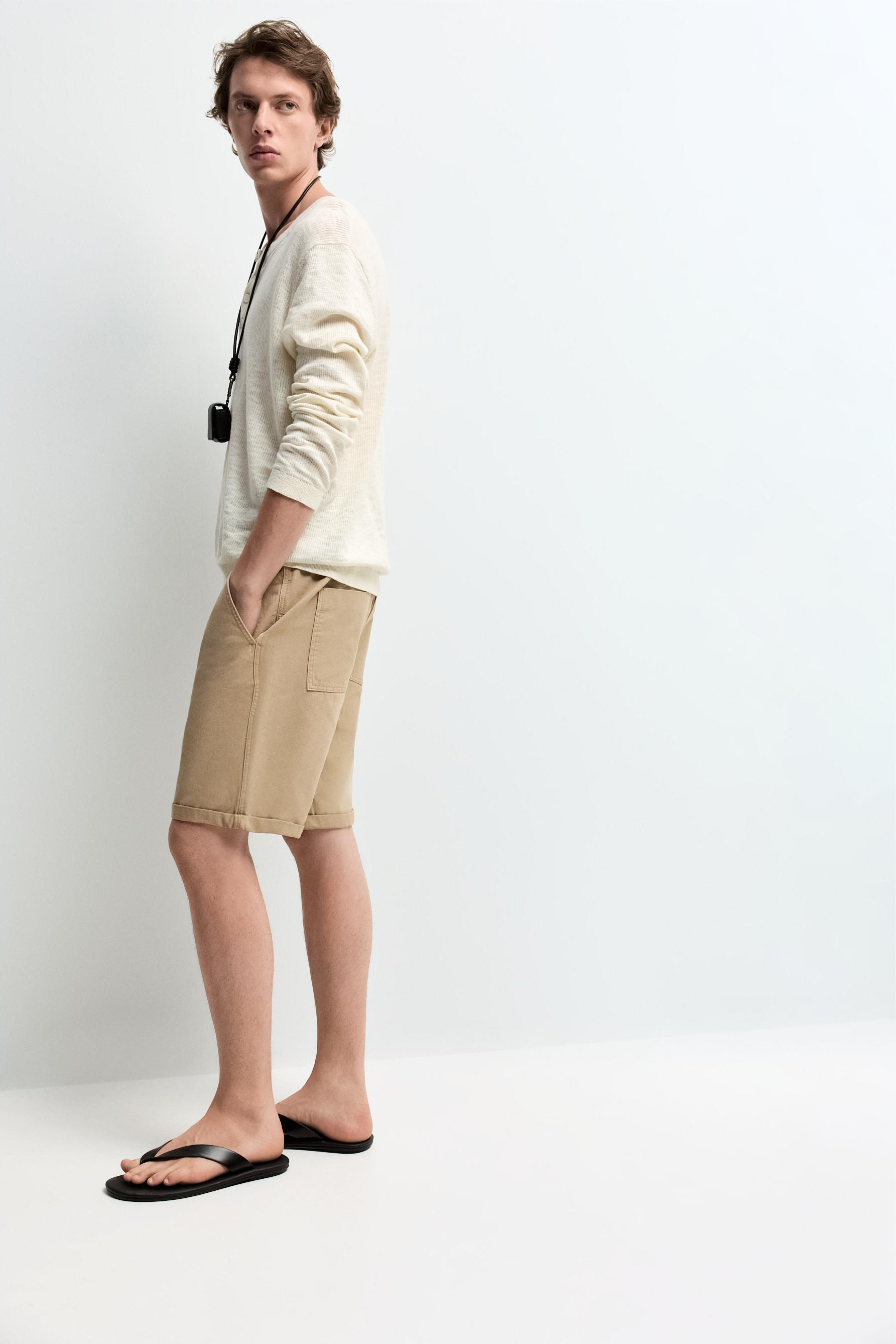 Slim fit Bermuda shorts — DARK OCHRE