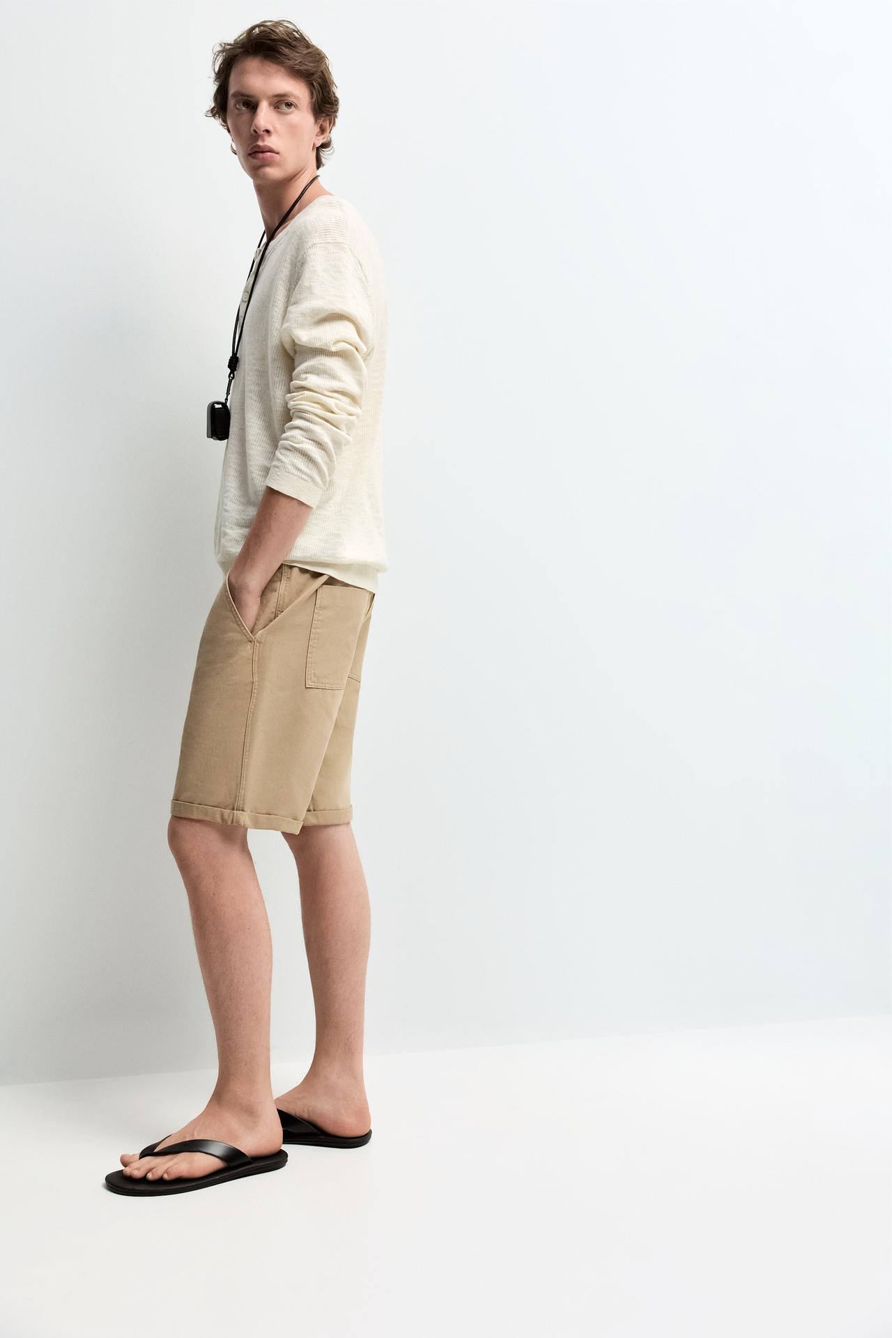 Slim fit Bermuda shorts — DARK OCHRE