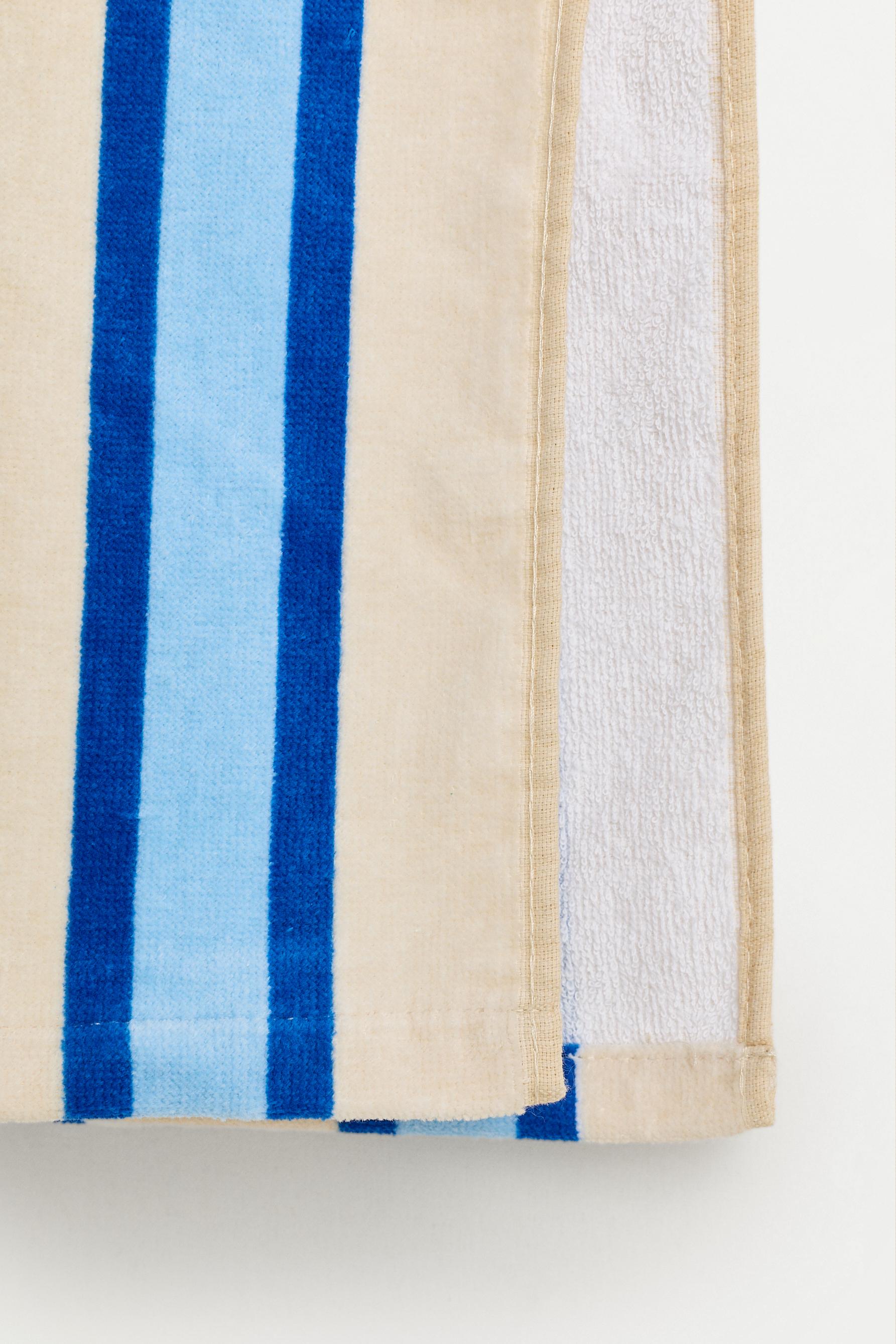 Kids' Blue Stripe Poncho Towel — BLUE