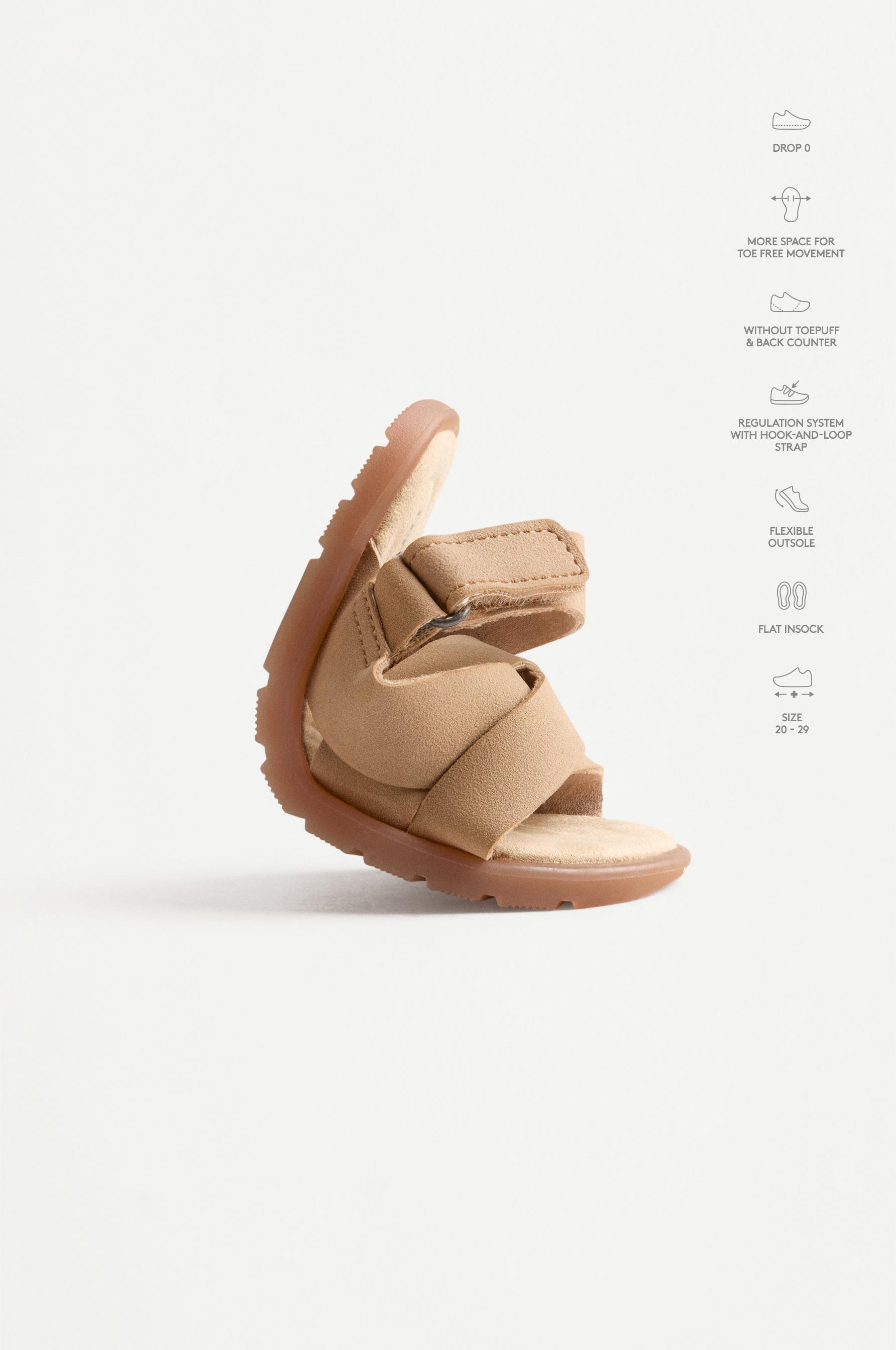 BAREFOOT STRAP SANDALS — BROWN