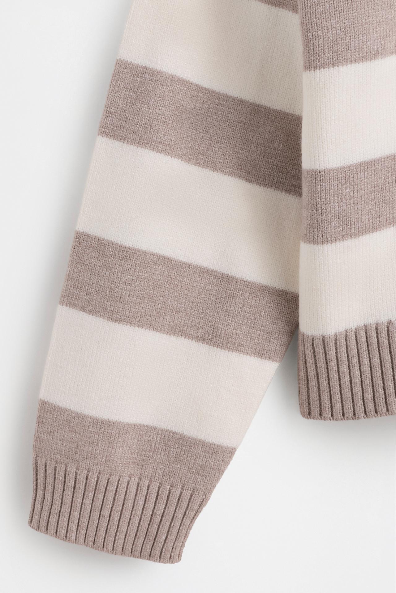 Striped knit jacket — ECRU/MARL